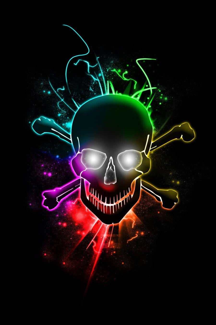 Colors Skull Wallpaper  Download to your mobile from PHONEKY