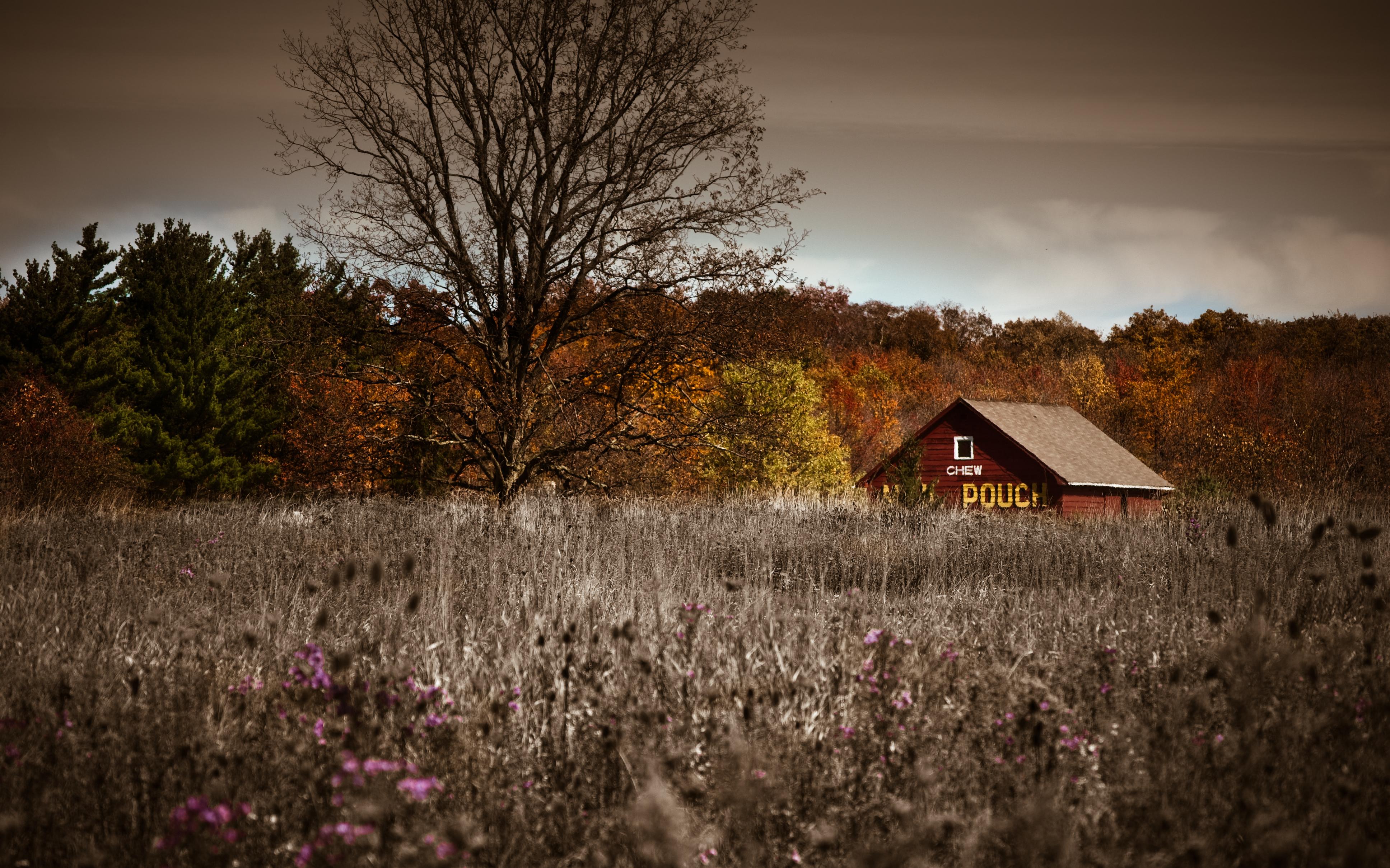 Autumn Field With A Red Barn wallpaper Gallery