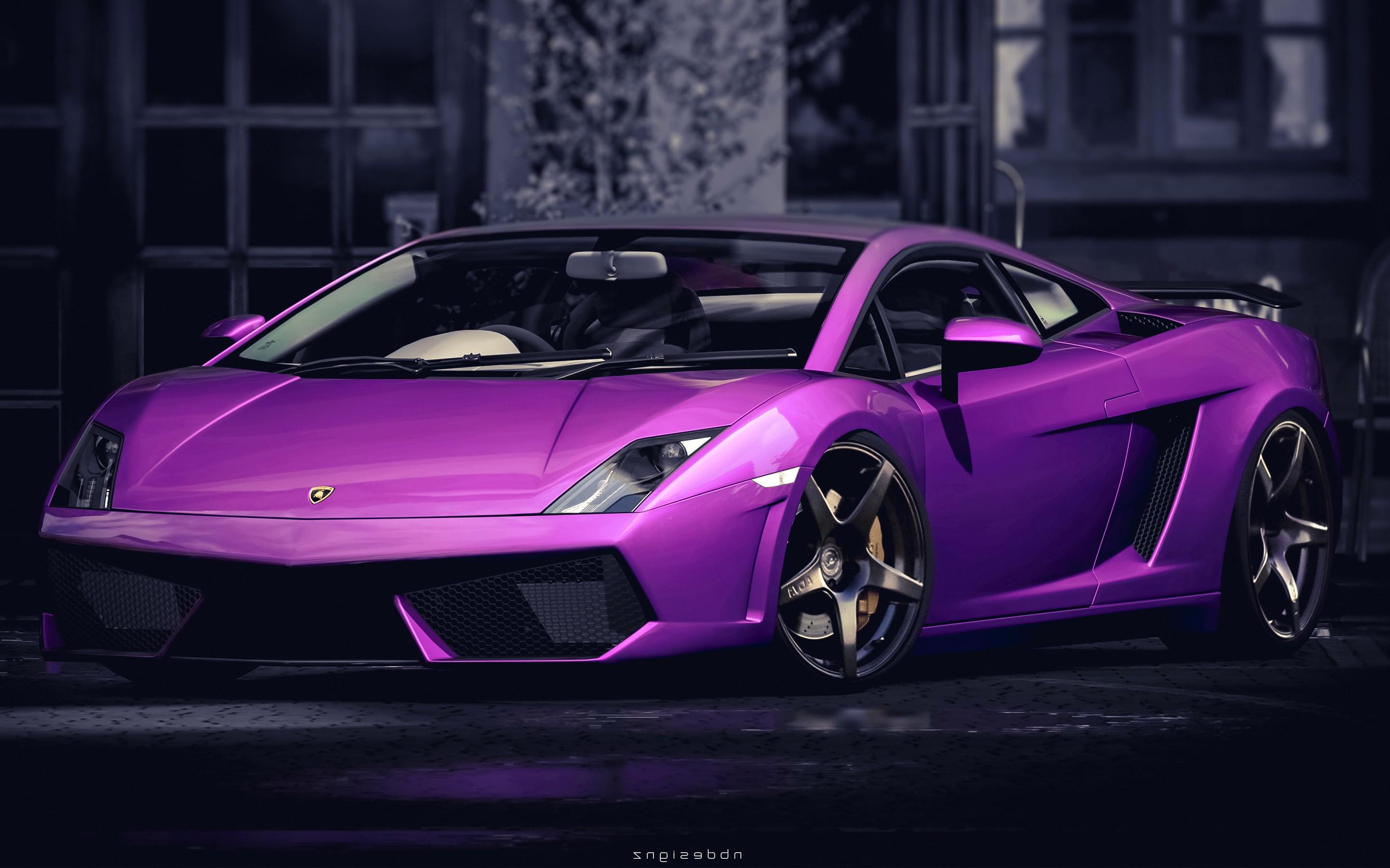 Lamborghini Gallardo Purple 1366x768 Resolution HD 4k