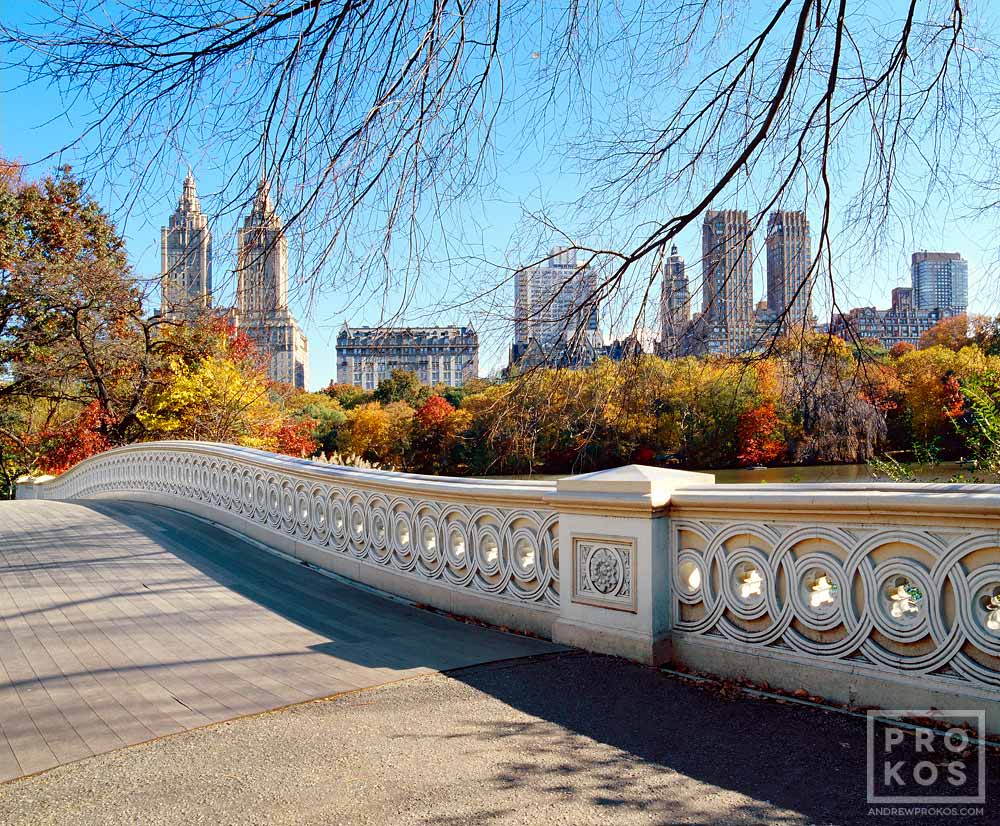 Bow Bridge in Autumn, Central Park Art Photo