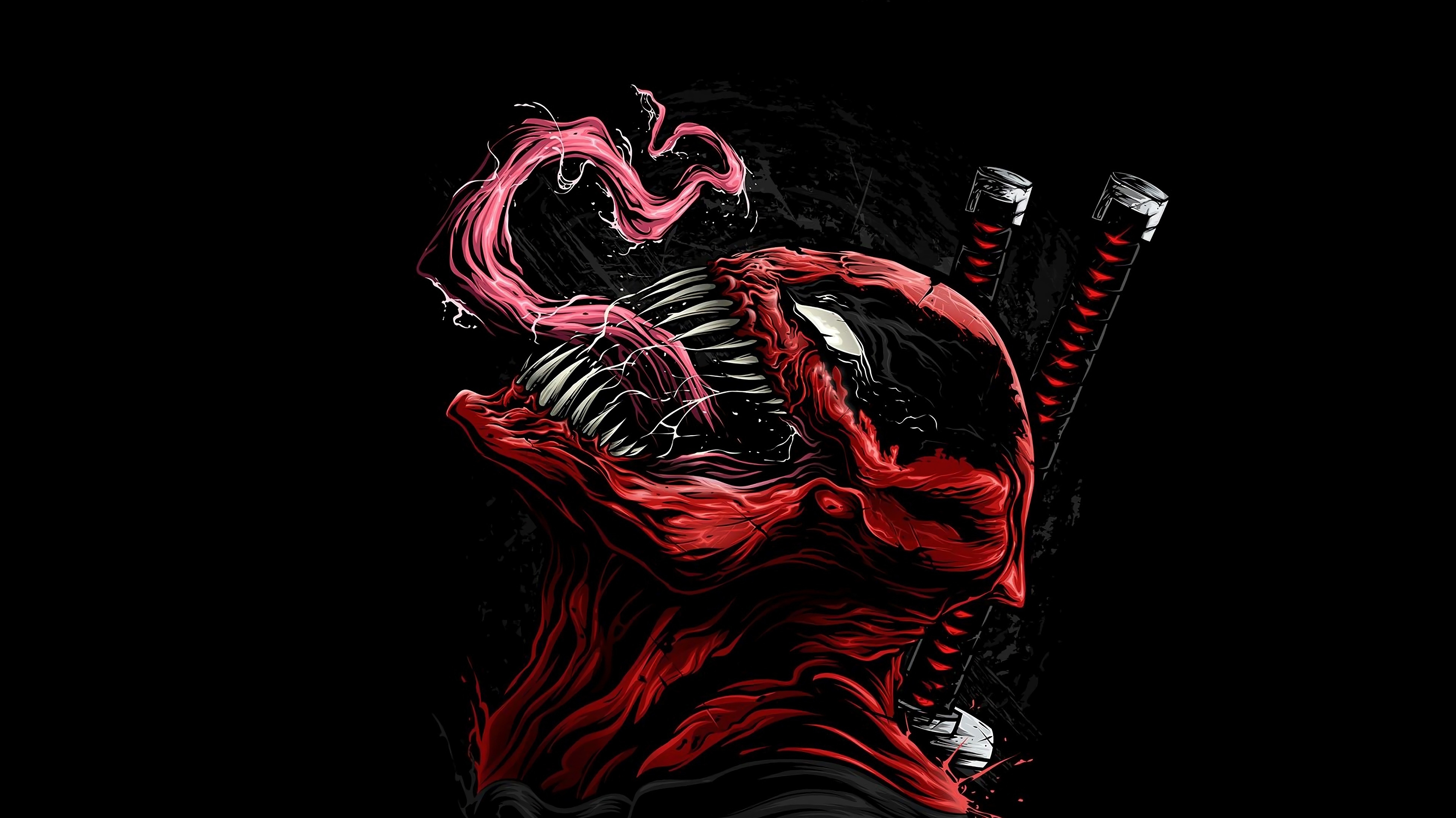 Download 3840x2160 Deadpool And Venom, Crossover Wallpaper