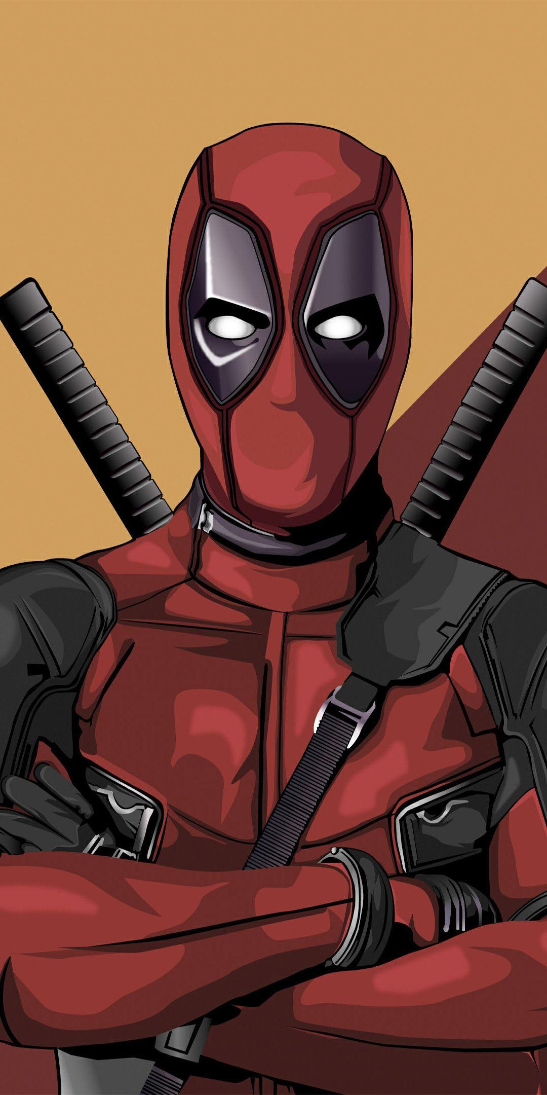 Deadpool, superhero, vector, artwork, 1080x2160 wallpaper