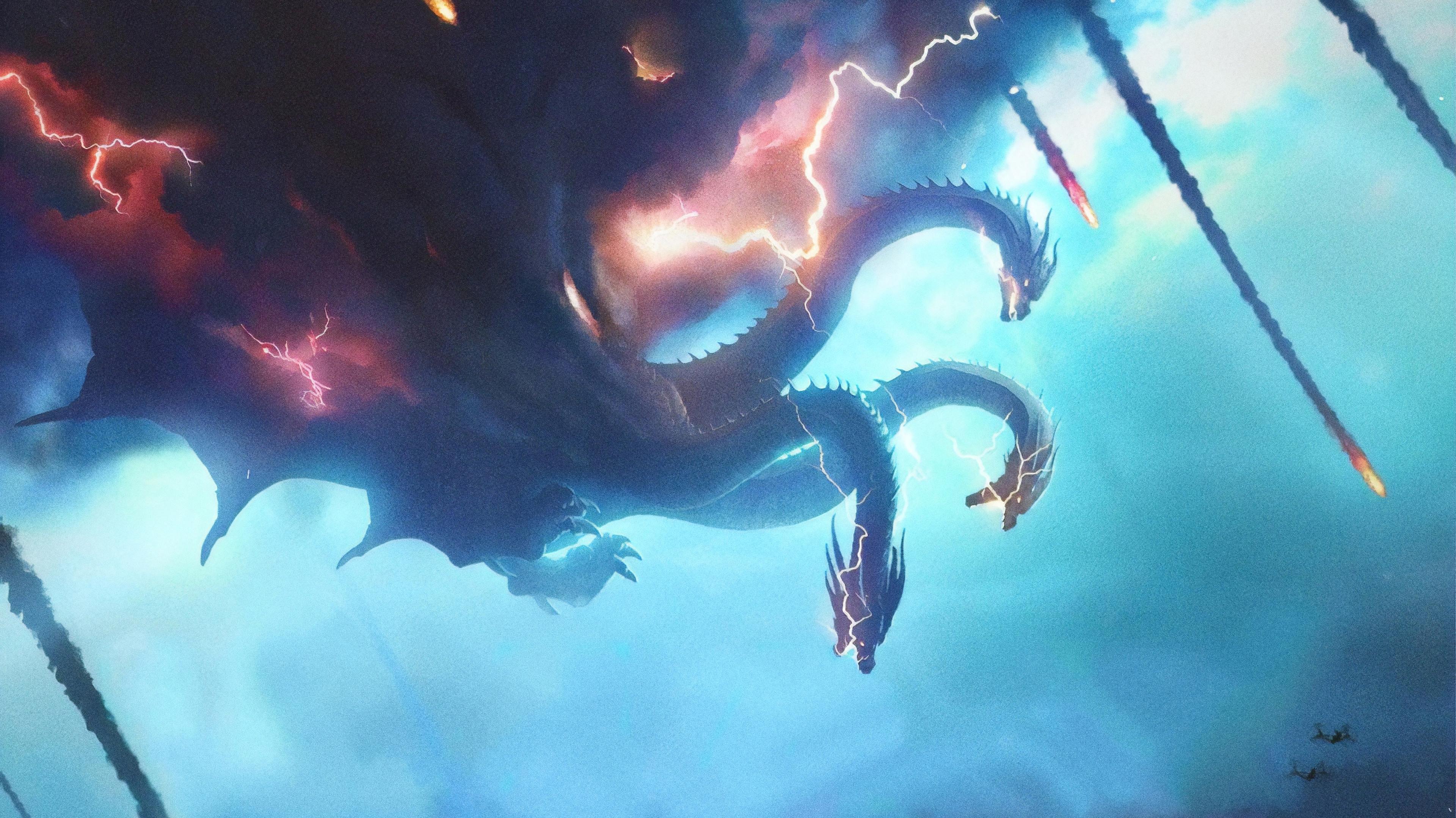 King Ghidorah Godzilla: King of the Monsters 4K Wallpaper