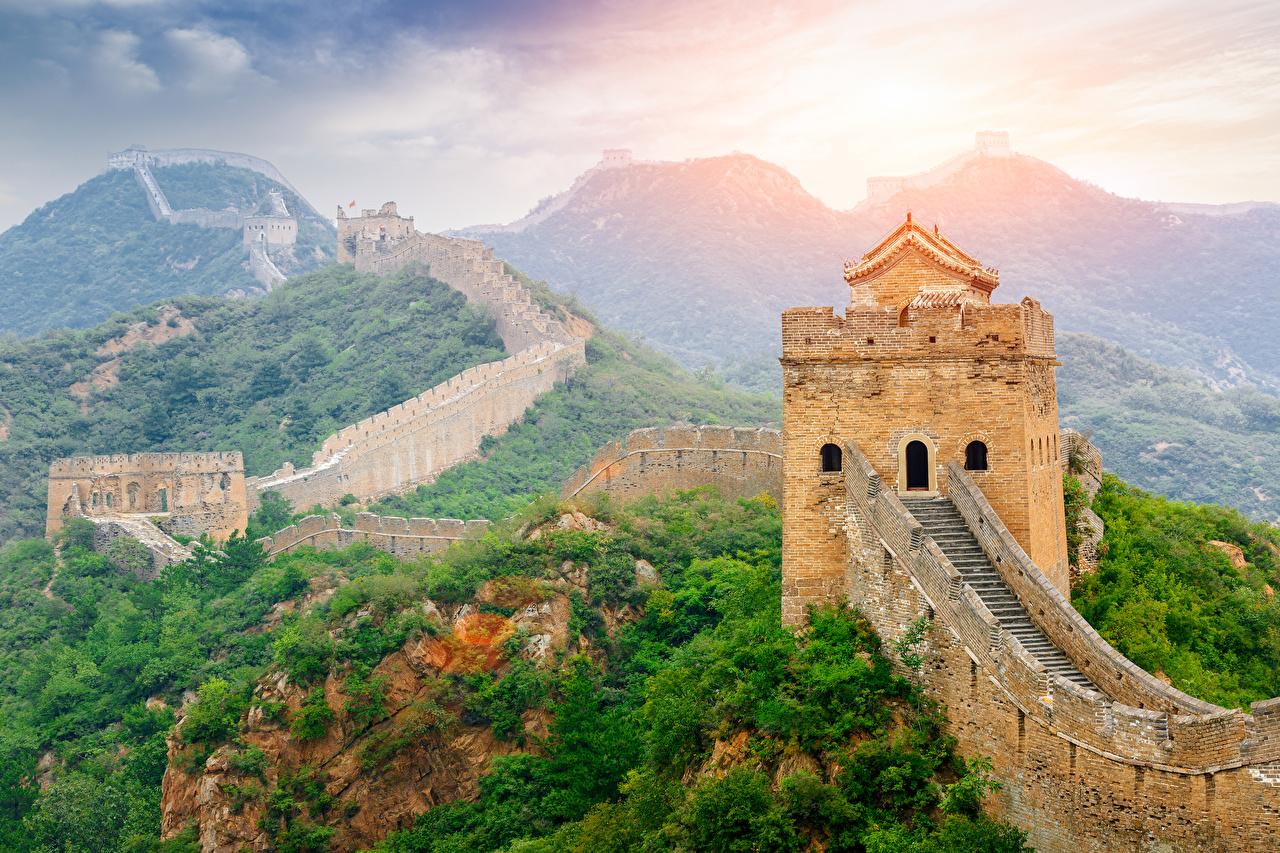 Desktop Wallpaper China Nature Mountains The Great Wall