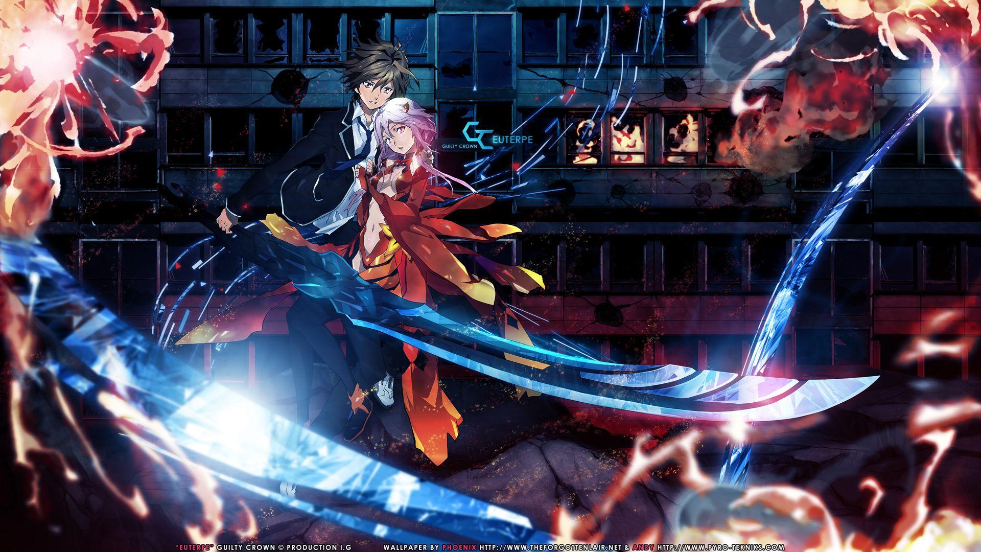 Anime Guilty Crown Inori Yuzuriha Fire Flame Sword Weapon