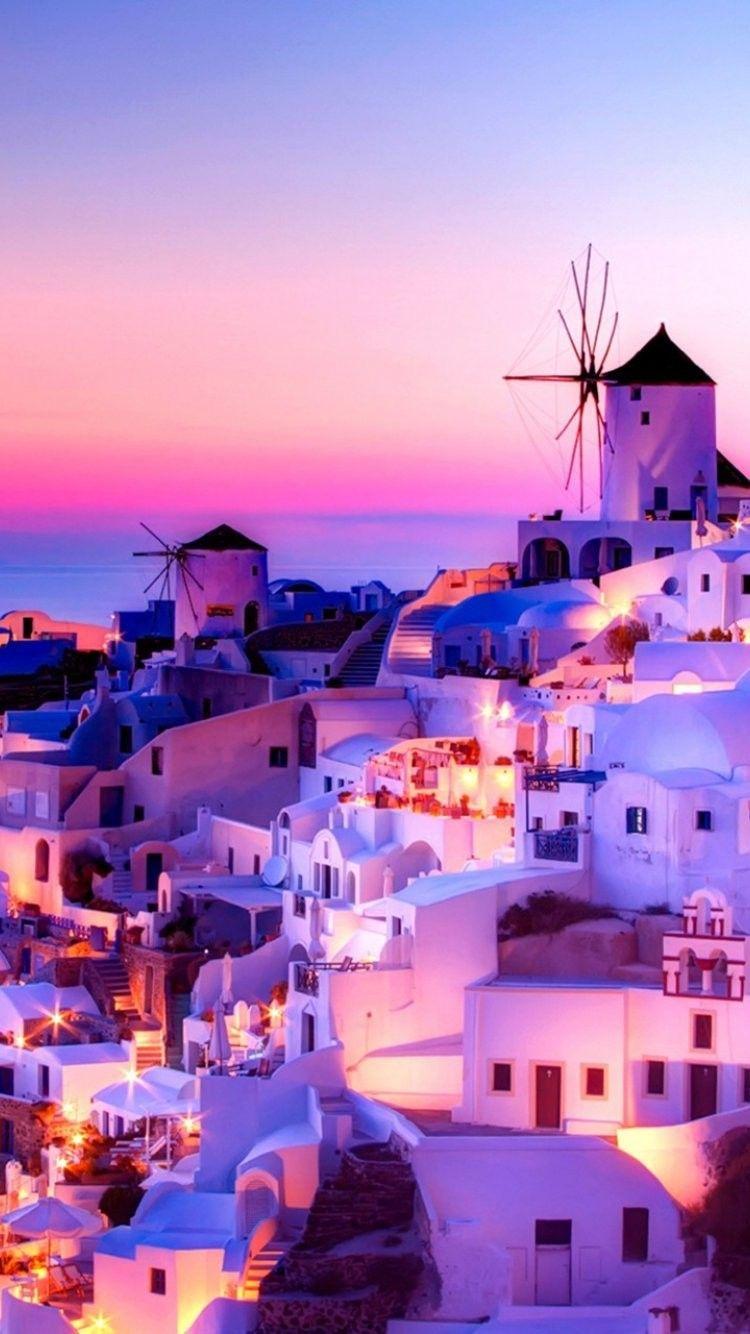 Santorini Sunset Greece Wallpaper Free Santorini