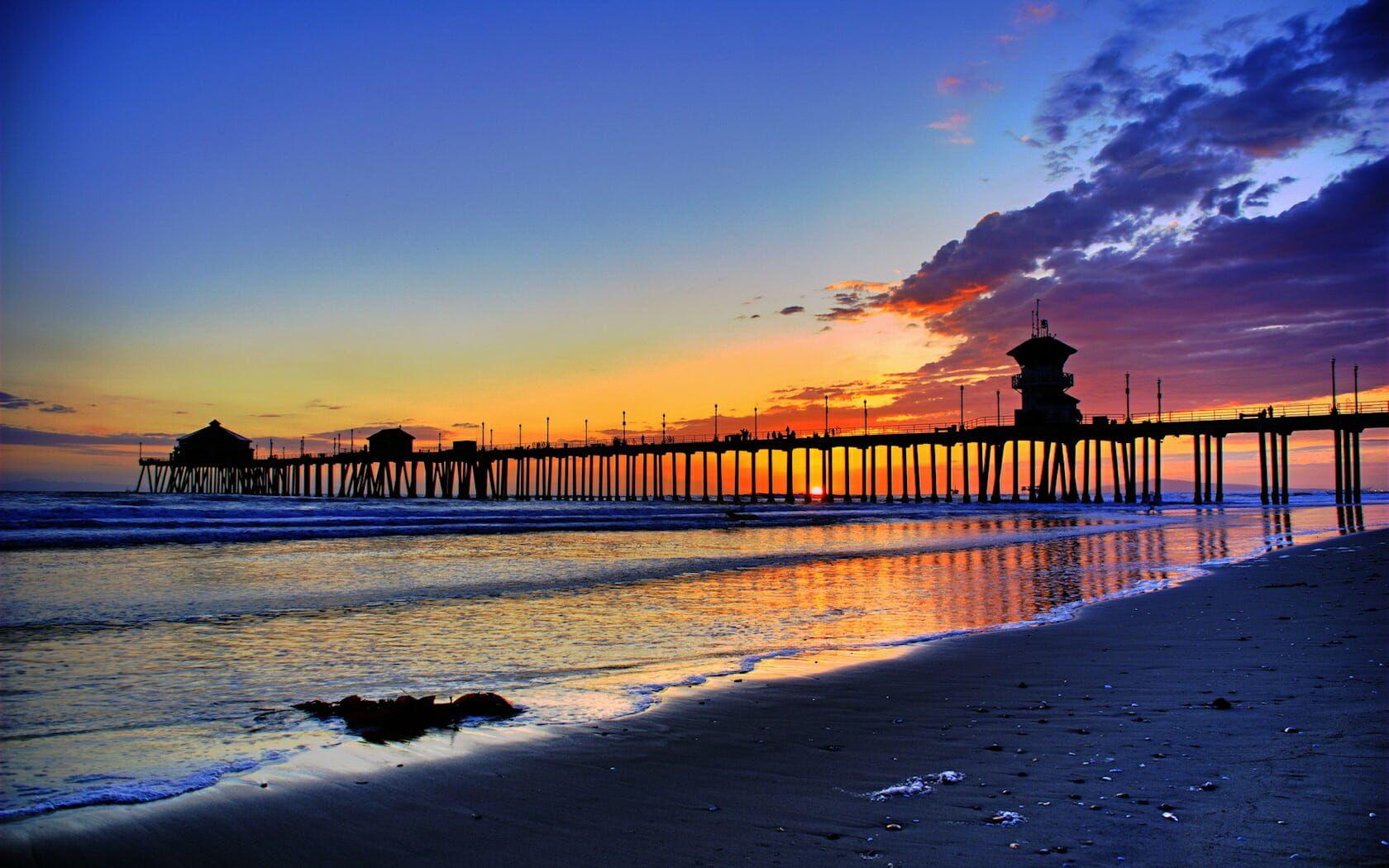 California Beach Sunrise Wallpaper at