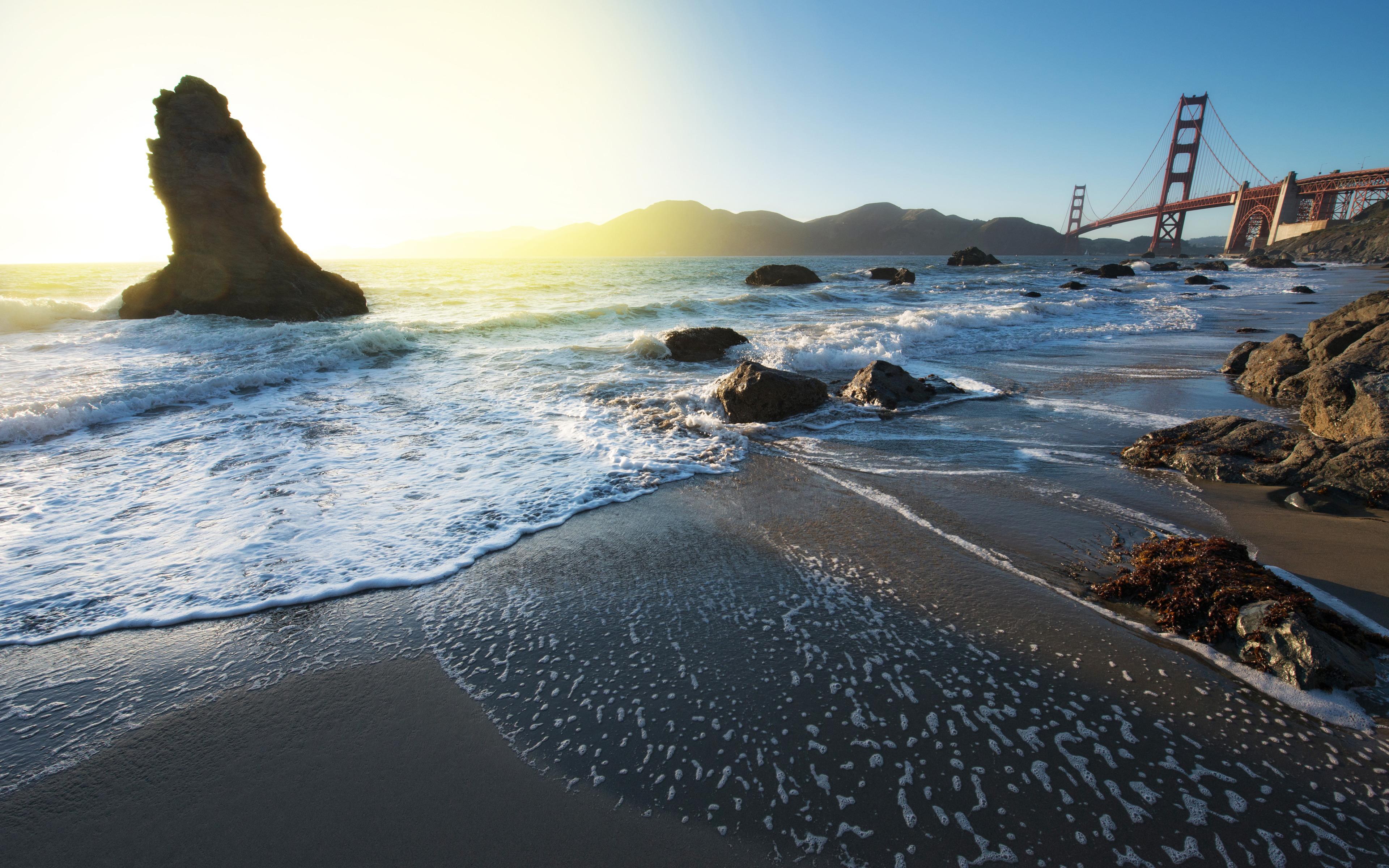 Golden Gate Bridge from Marshall Beach widescreen wallpaper