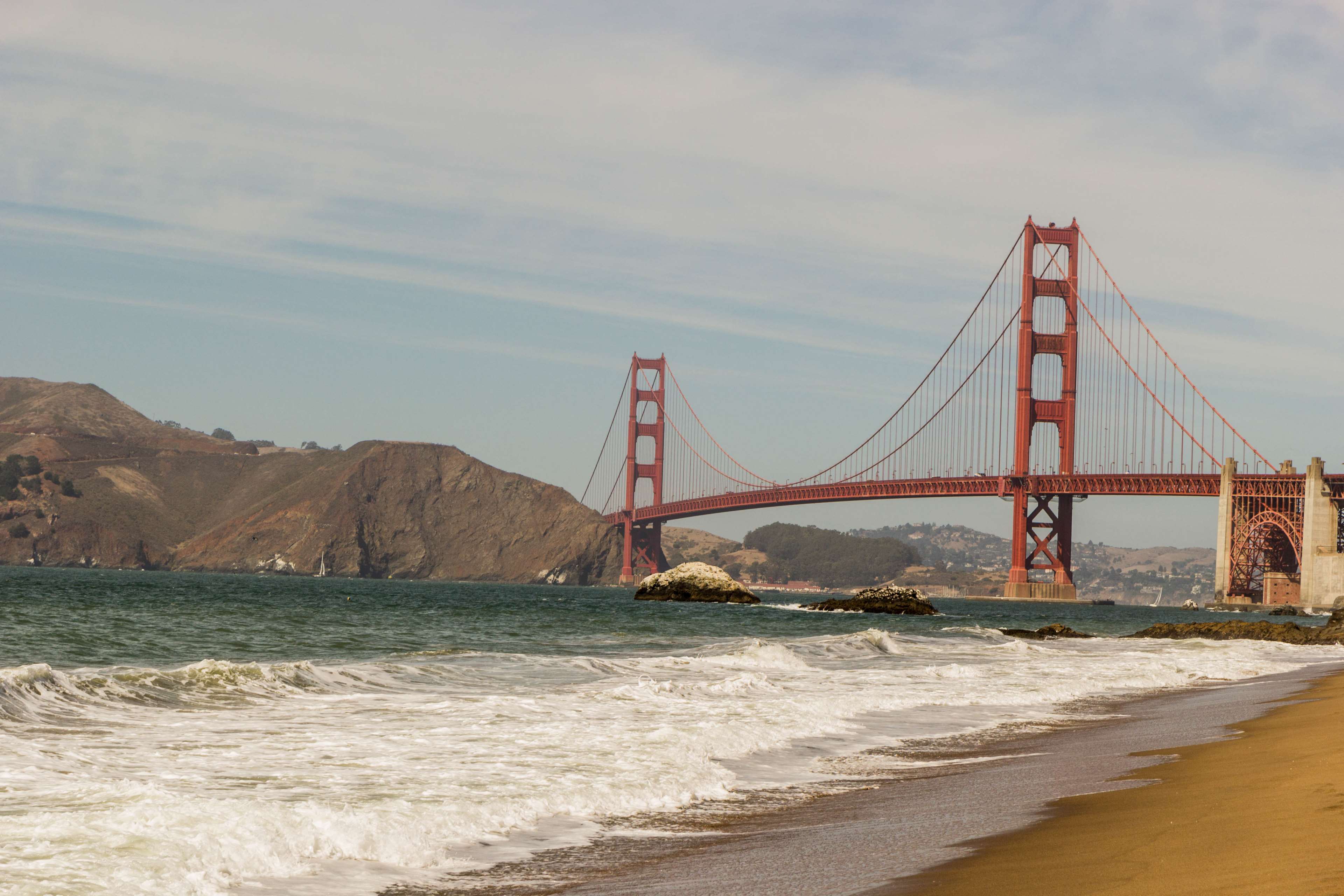 baker beach, beach, california, golden gate bridge