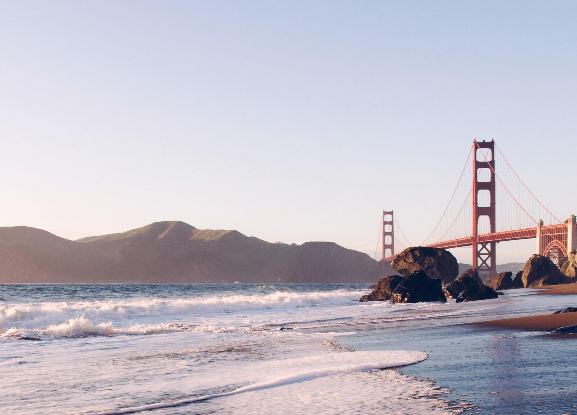 Golden Gate Bridge from the Beach 21:9 Wallpaper. Ultrawide