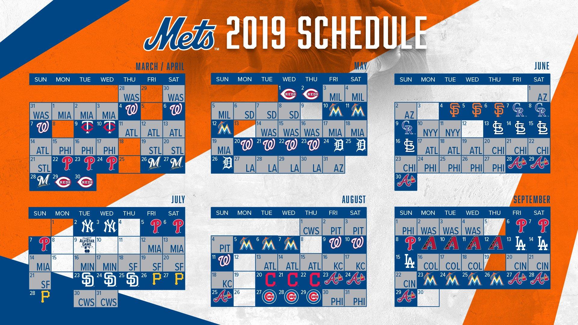 Mets' 2019 schedule includes road, home openers against Nationals