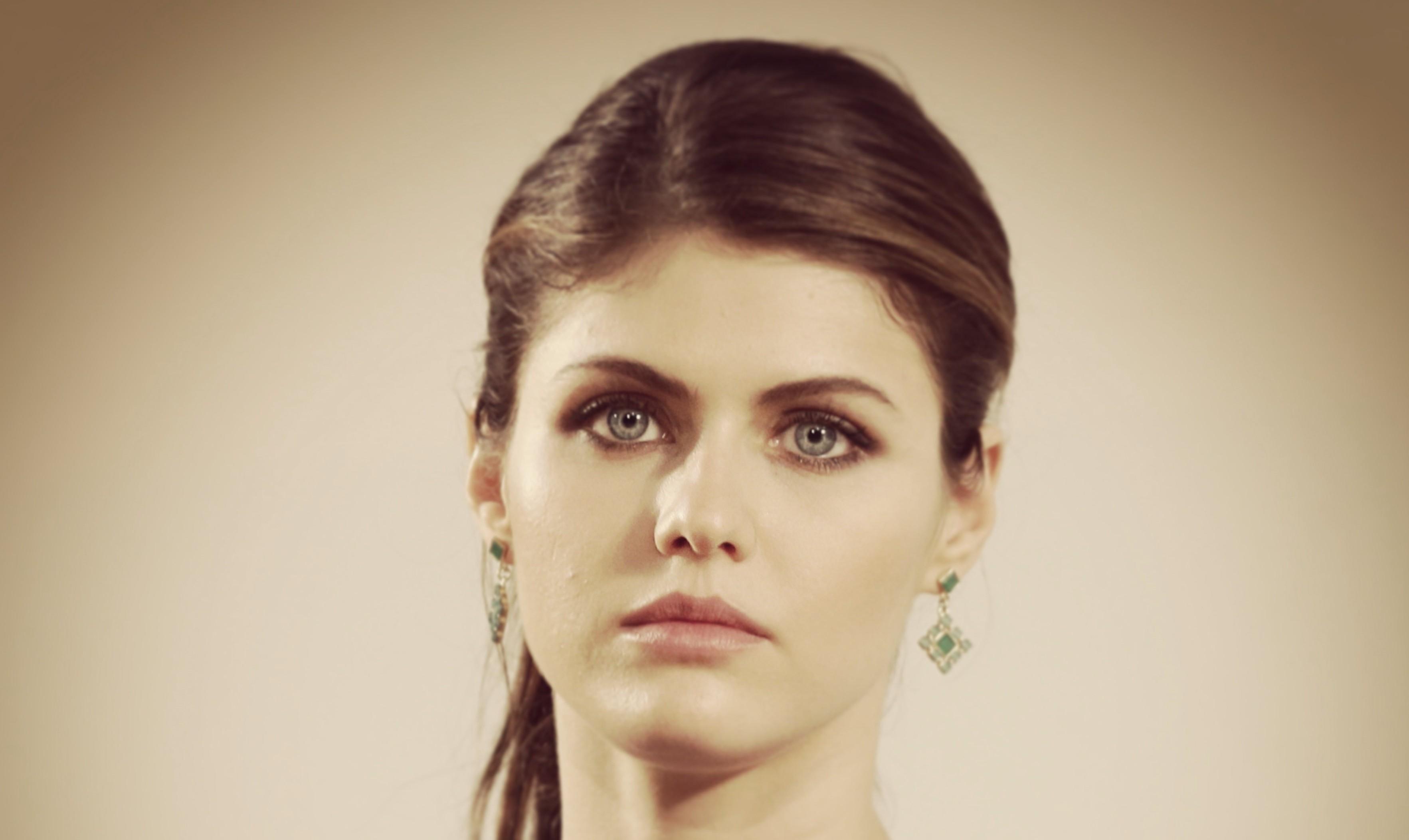 alexandra daddario women brunette face blue eyes wallpaper