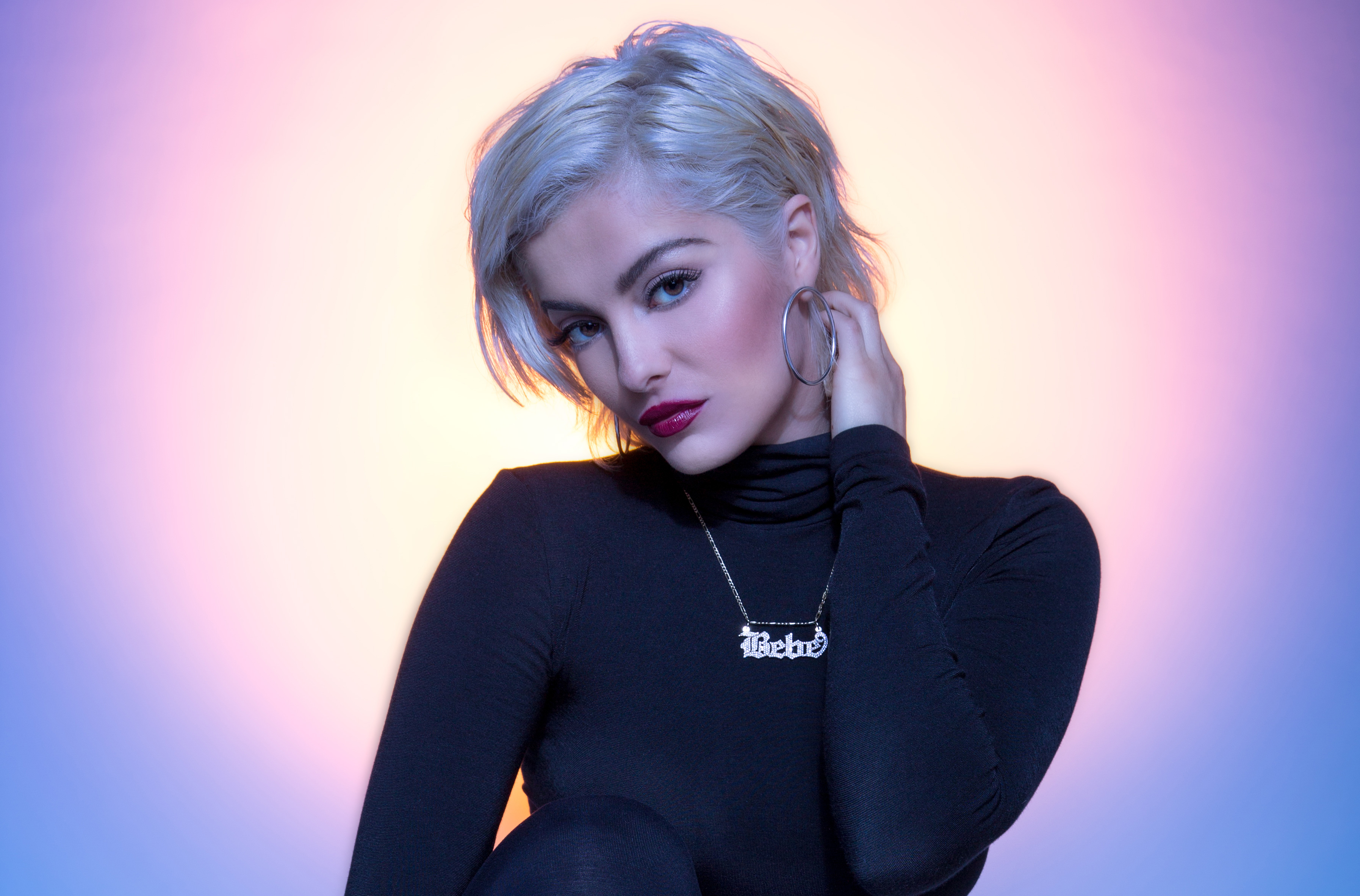 Blonde Bebe Rexha in Black Wallpaper, HD Celebrities 4K Wallpaper