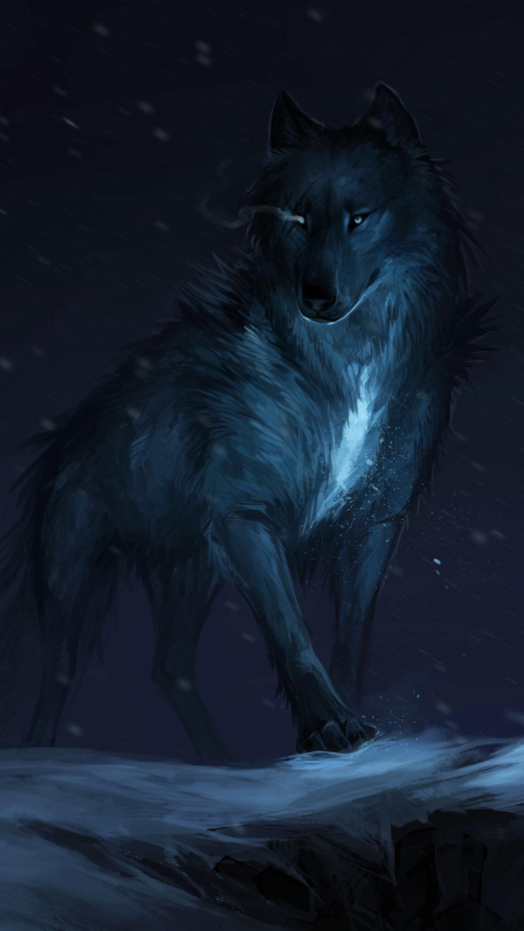 Fantasy Wolf (1080x1920) Wallpaper