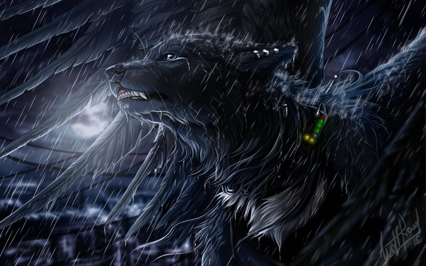 Wolf Fantasy wallpaper 1440x900 desktop background