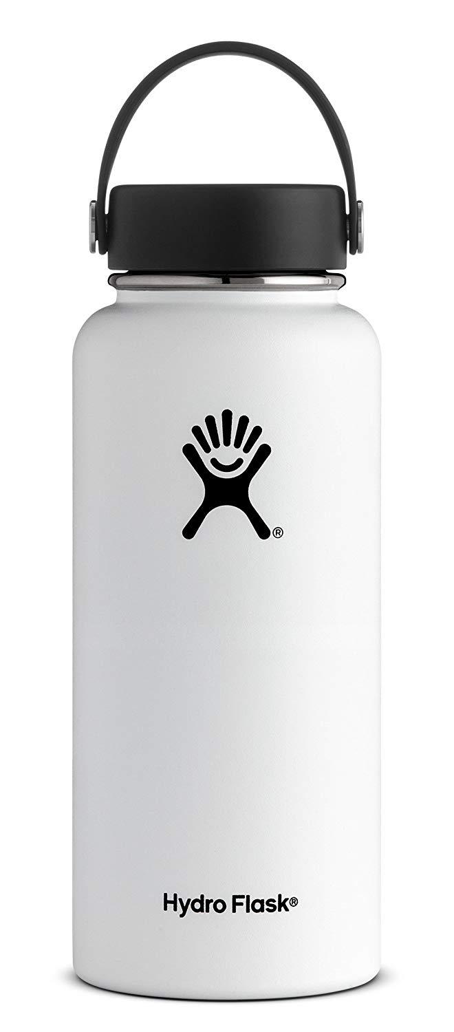 Hydro Flask 64 oz Double Wall Vacuum Insulated Stainless Steel Leak Proof Sports Water Bottle, Wide Mouth with BPA Free Flex Cap, White