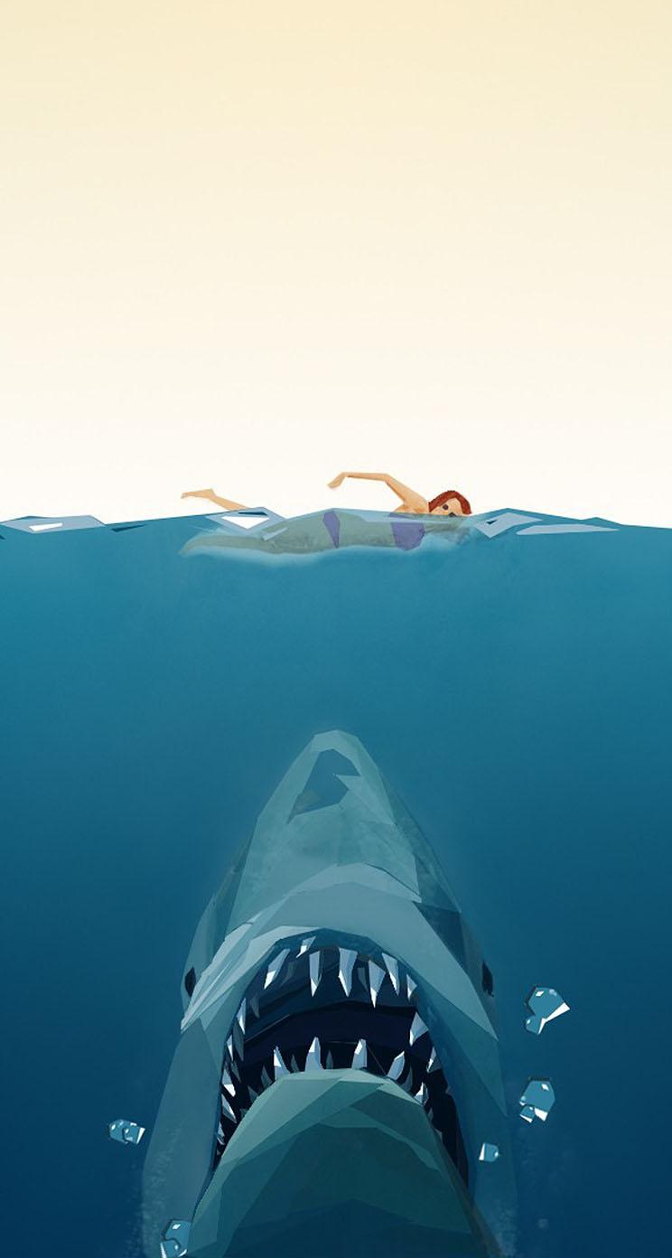 The iPhone Wallpaper Jaws Poster Polygon Art