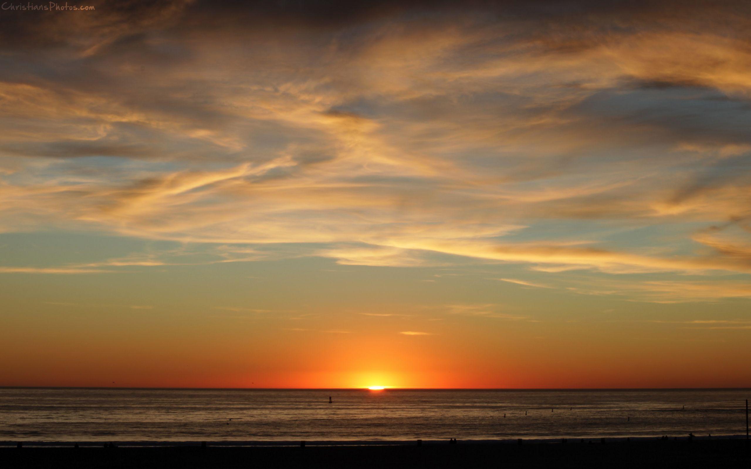 Santa Monica Beach Sunset 2560x1600 Desktop Wallpaper. I heart