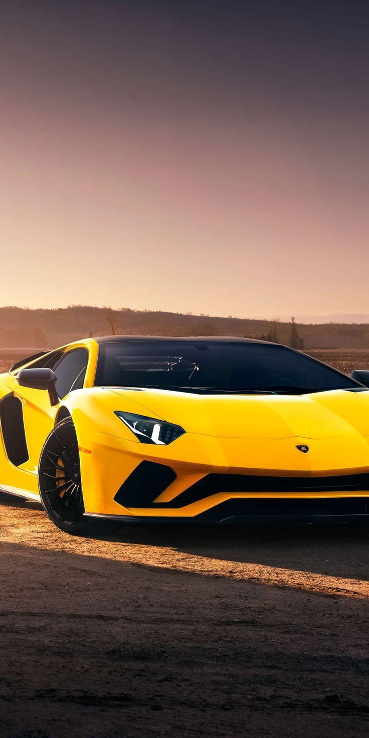 Lamborghini Aventador S, sports car, yellow, 1080x2160