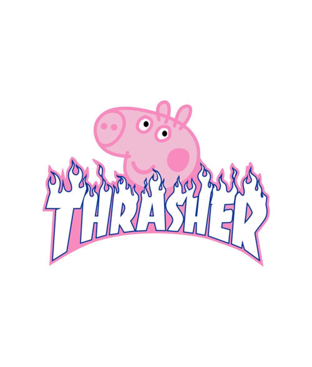 Peppa Pig X Thrasher Parody T Shirt. Wallpaper iphone neon