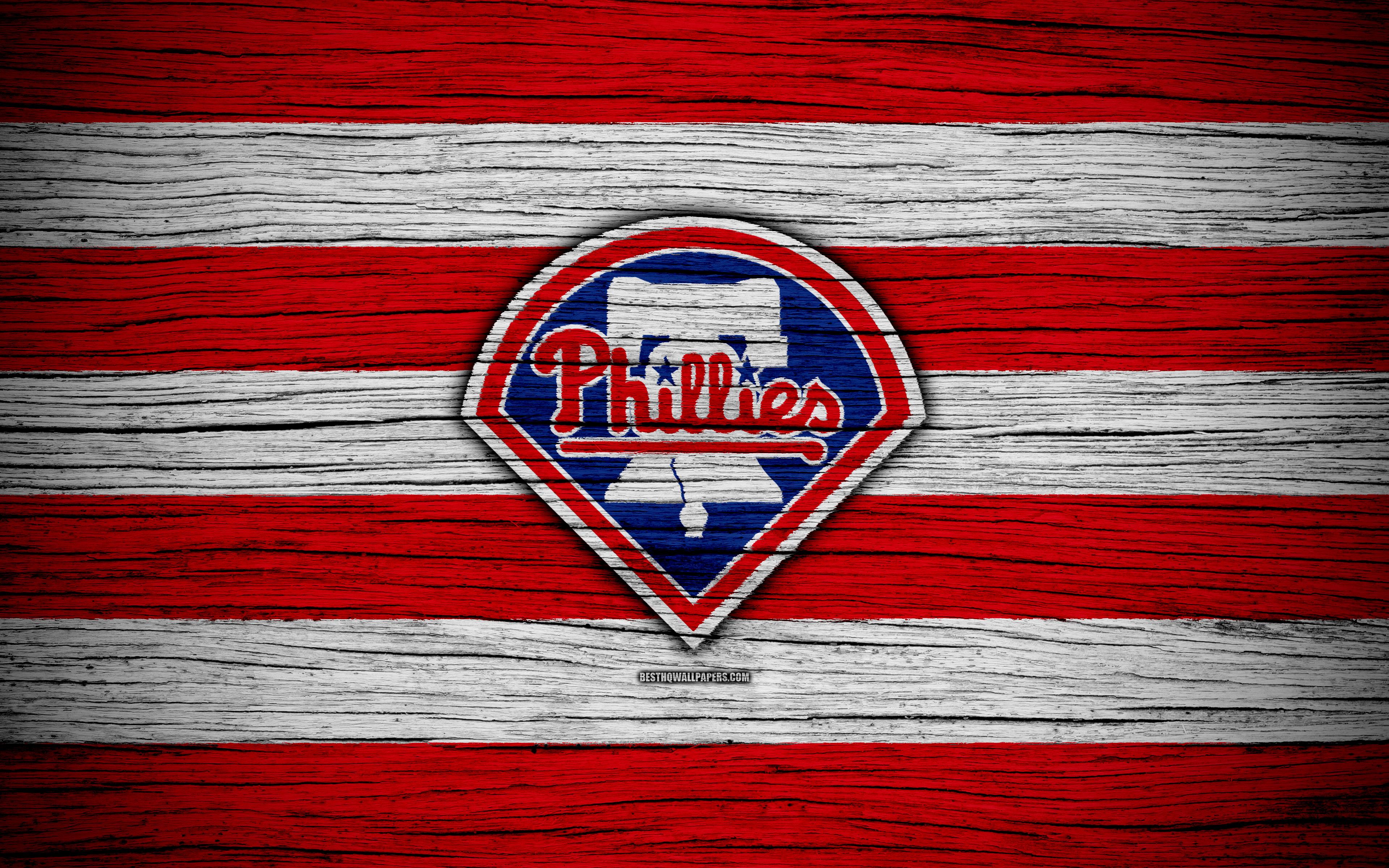 Download wallpaper Philadelphia Phillies, 4k, MLB, baseball
