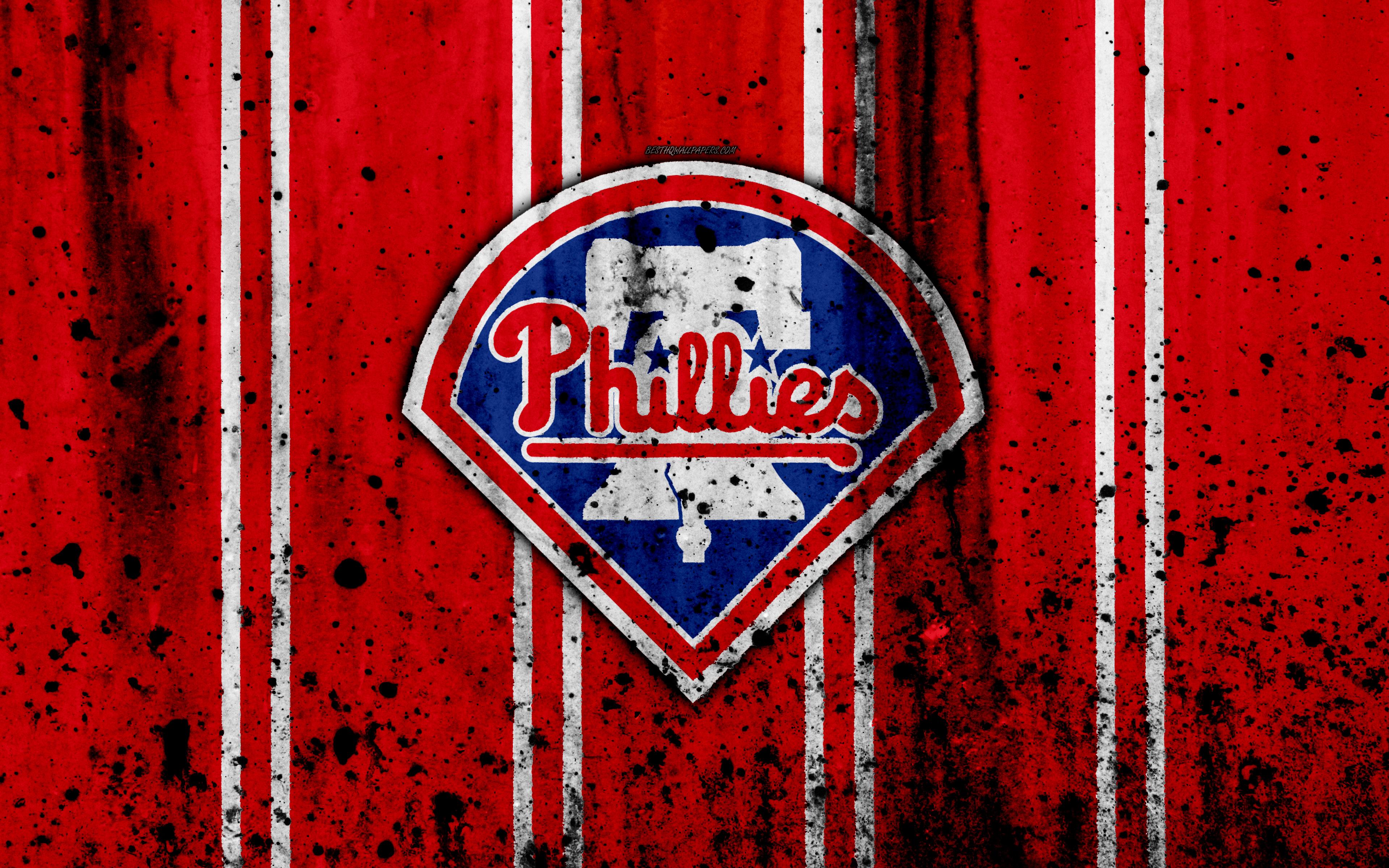 Download wallpaper 4k, Philadelphia Phillies, grunge, baseball