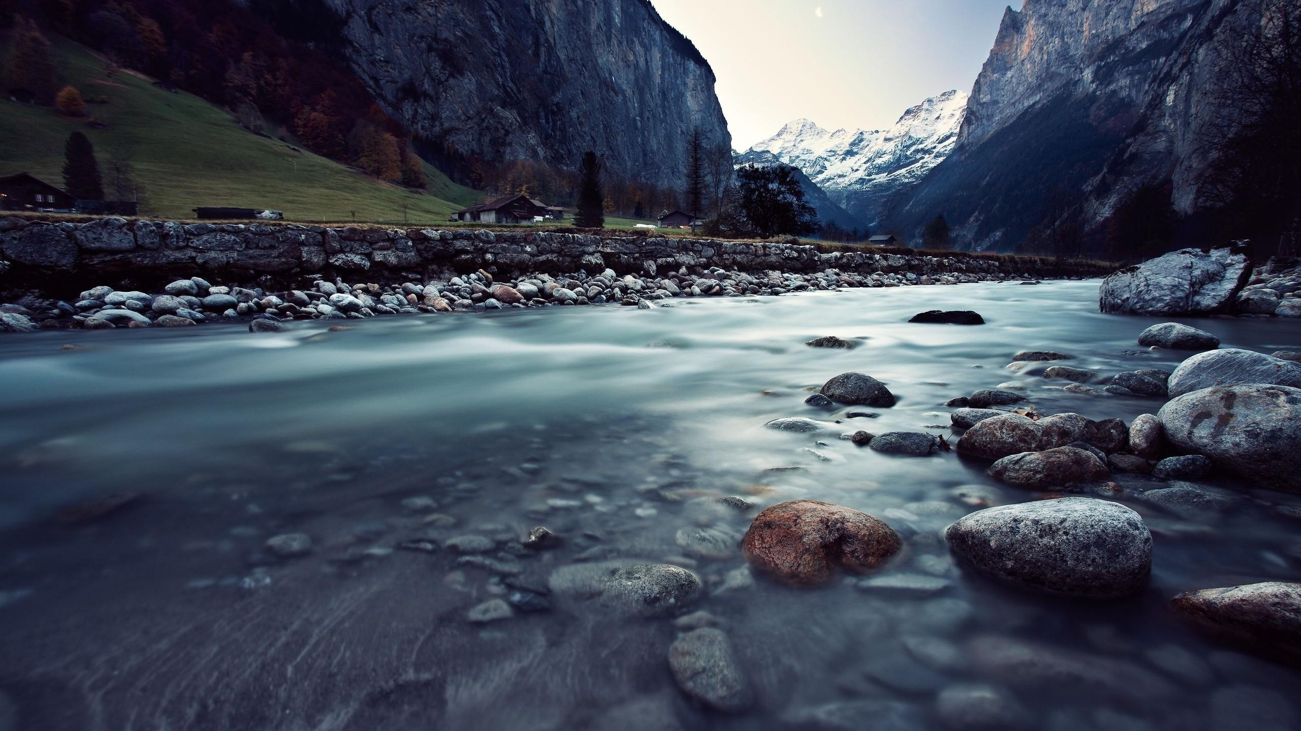 nature river rock mountain wallpaper and background