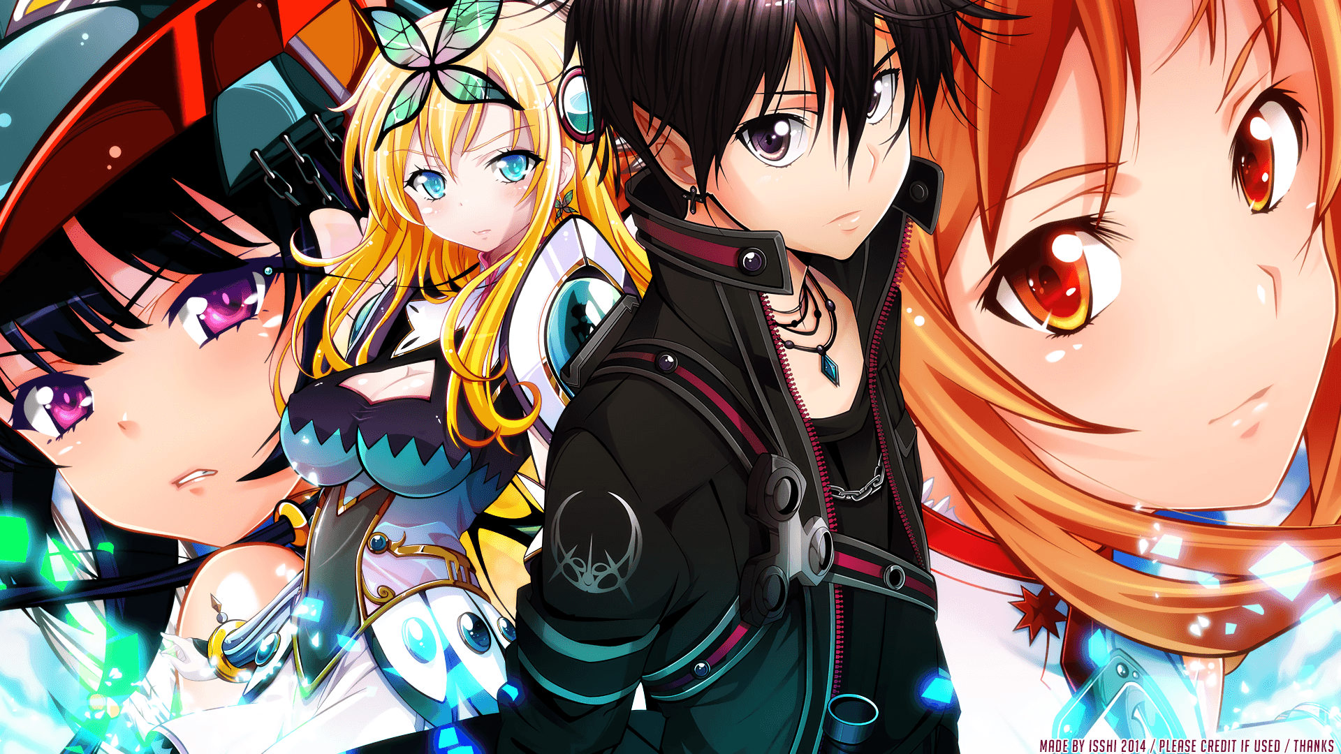 Download 1920x1080 Crossover, Kirito, Yuuki Asuna, Sena