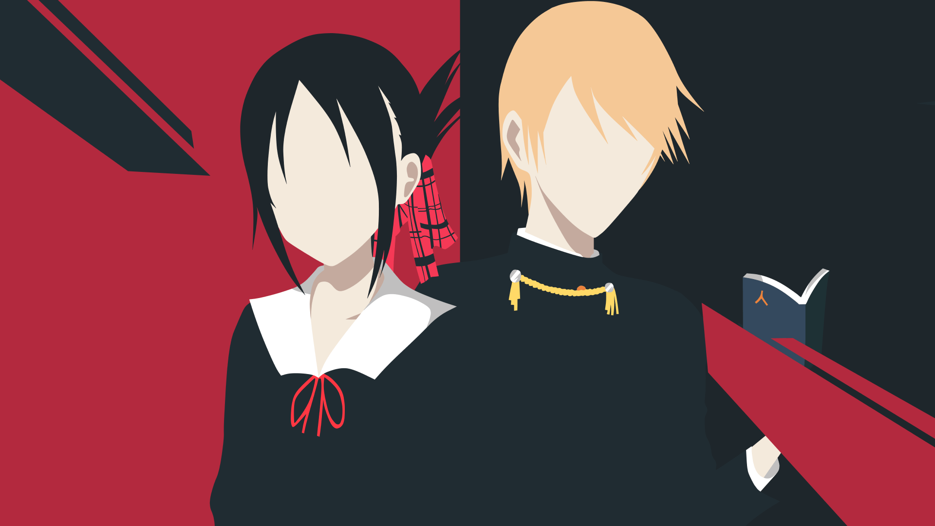 1920x1080 Minimalist, Kaguya Shinomiya, Kaguya Sama