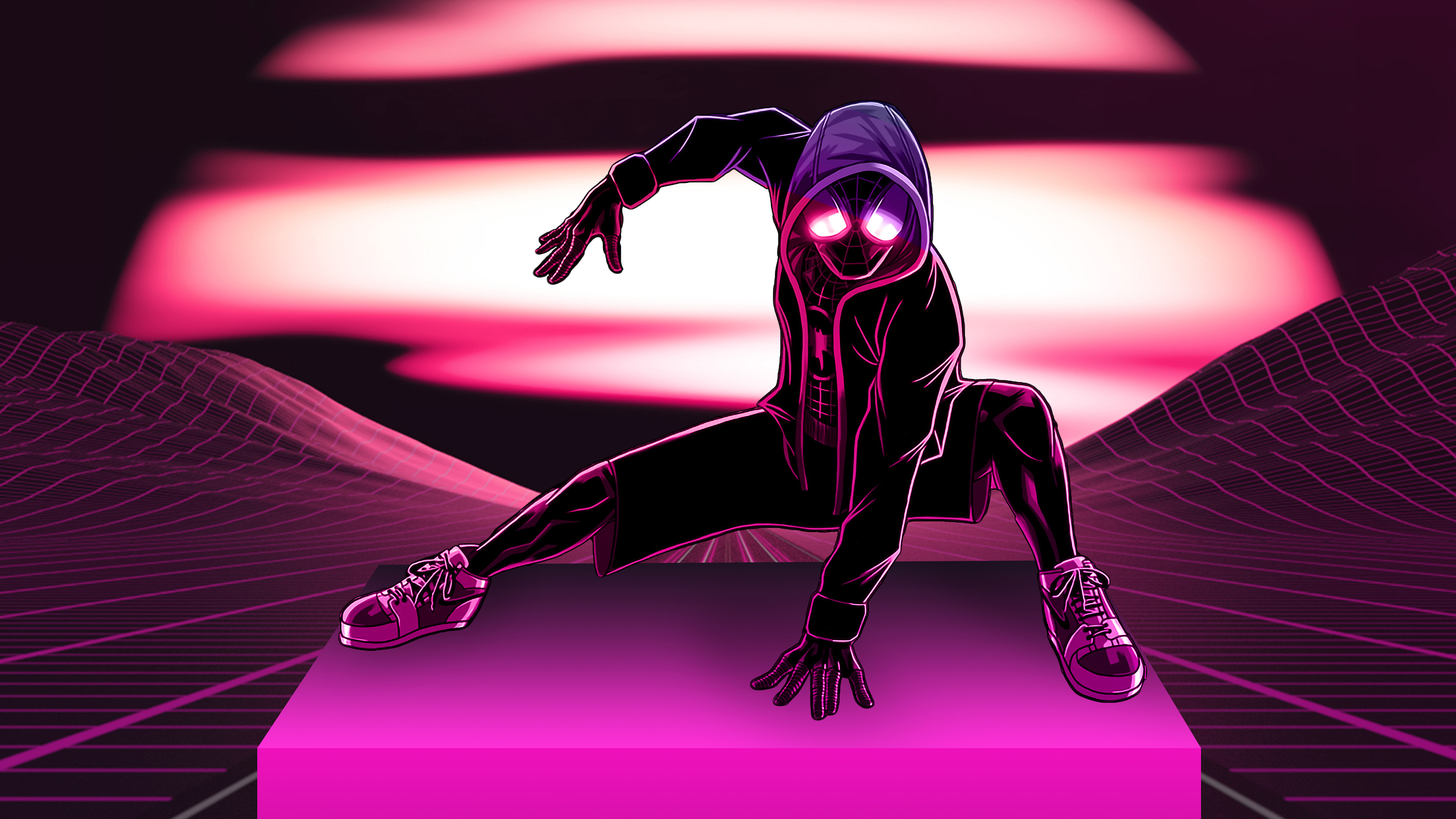 Neon Spider Man, HD Superheroes, 4k Wallpaper, Image