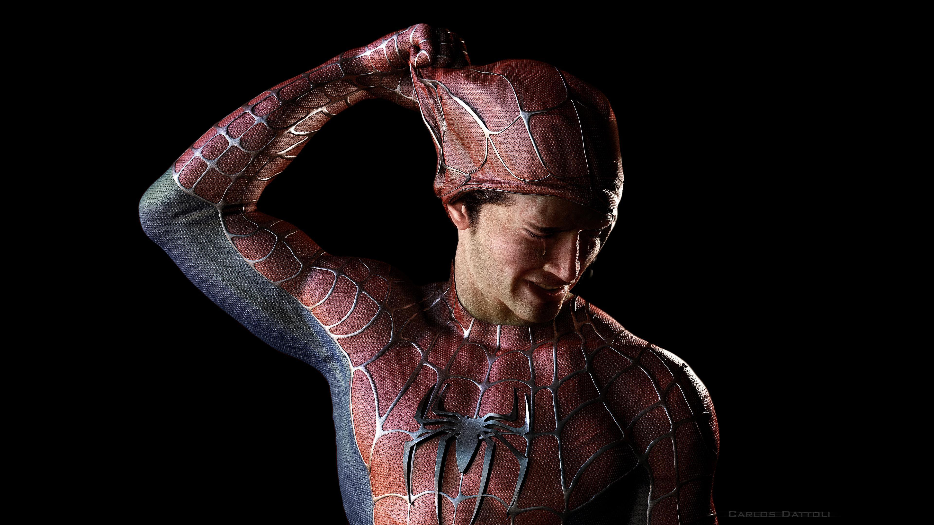 Crying Spiderman, HD Superheroes, 4k Wallpaper, Image