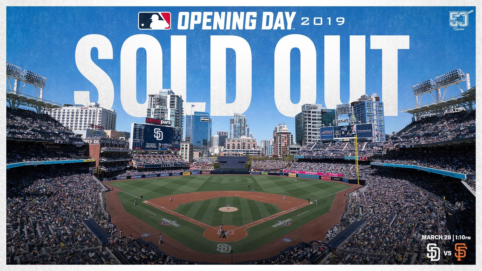 Padres Announce Opening Day Sellout Against the Giants