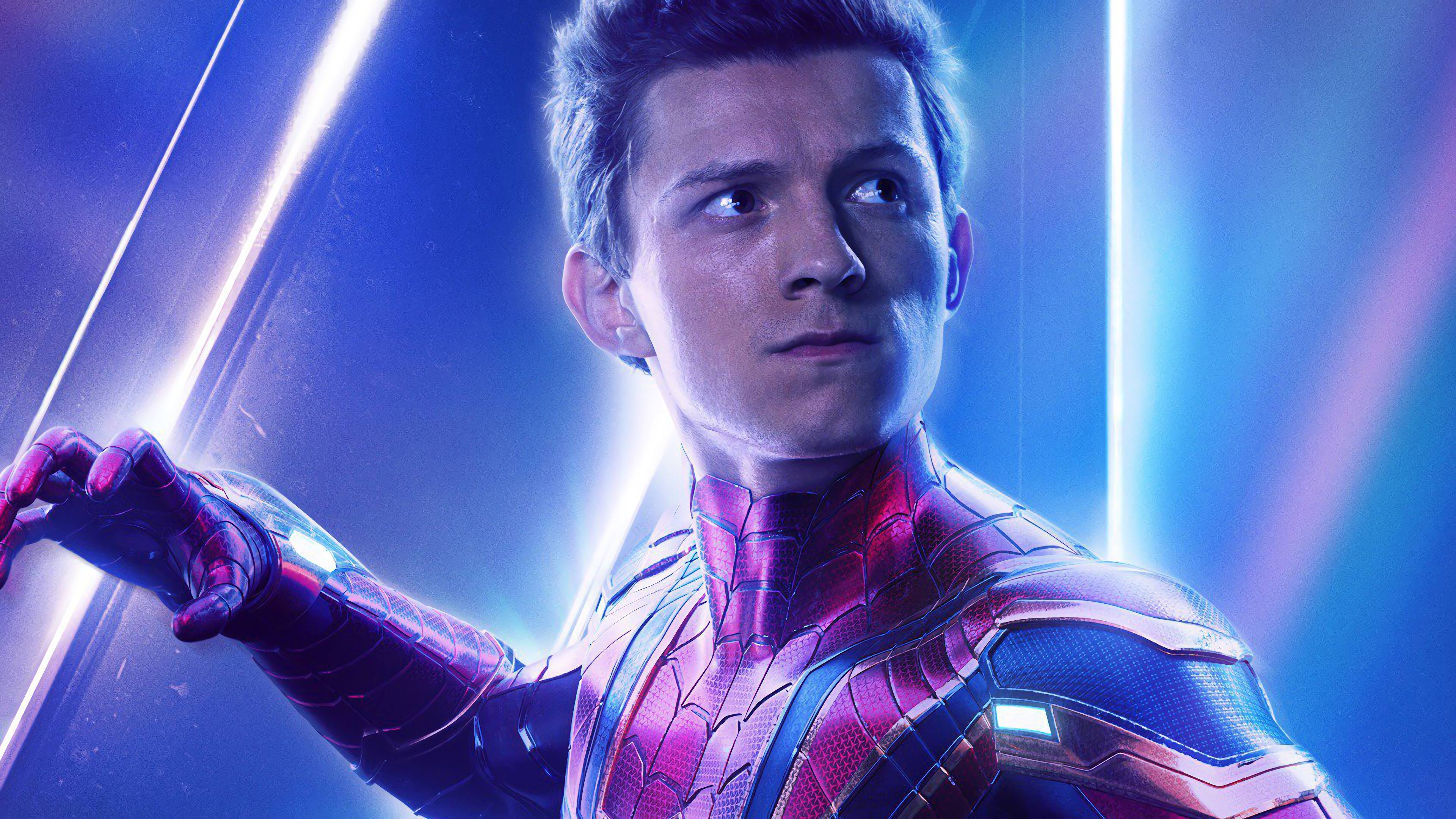 Spider Man Peter Parker Avengers: Infinity War Tom Holland 4K