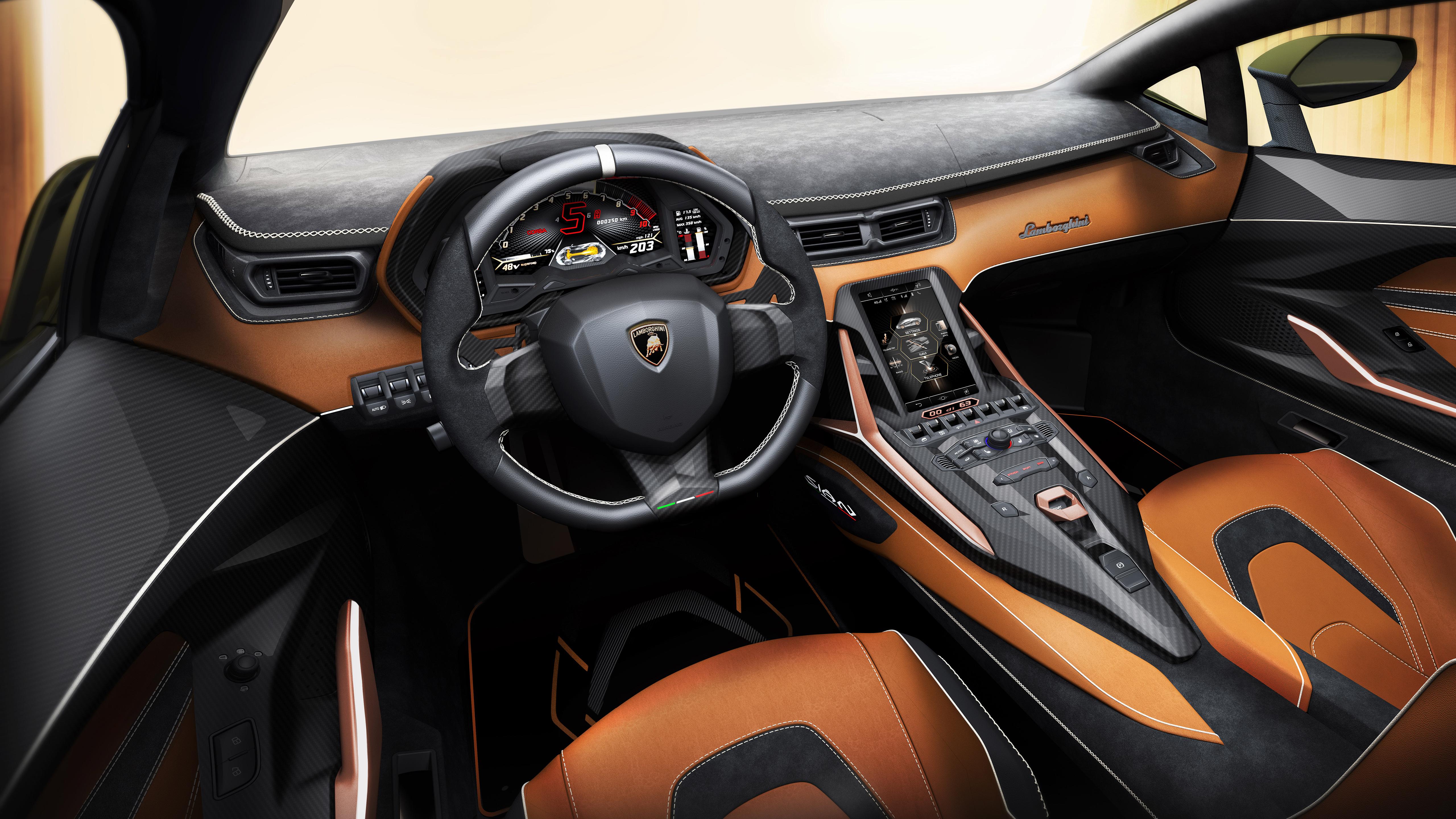 Lamborghini Sian 2019 5K Interior Wallpaper. HD Car Wallpaper