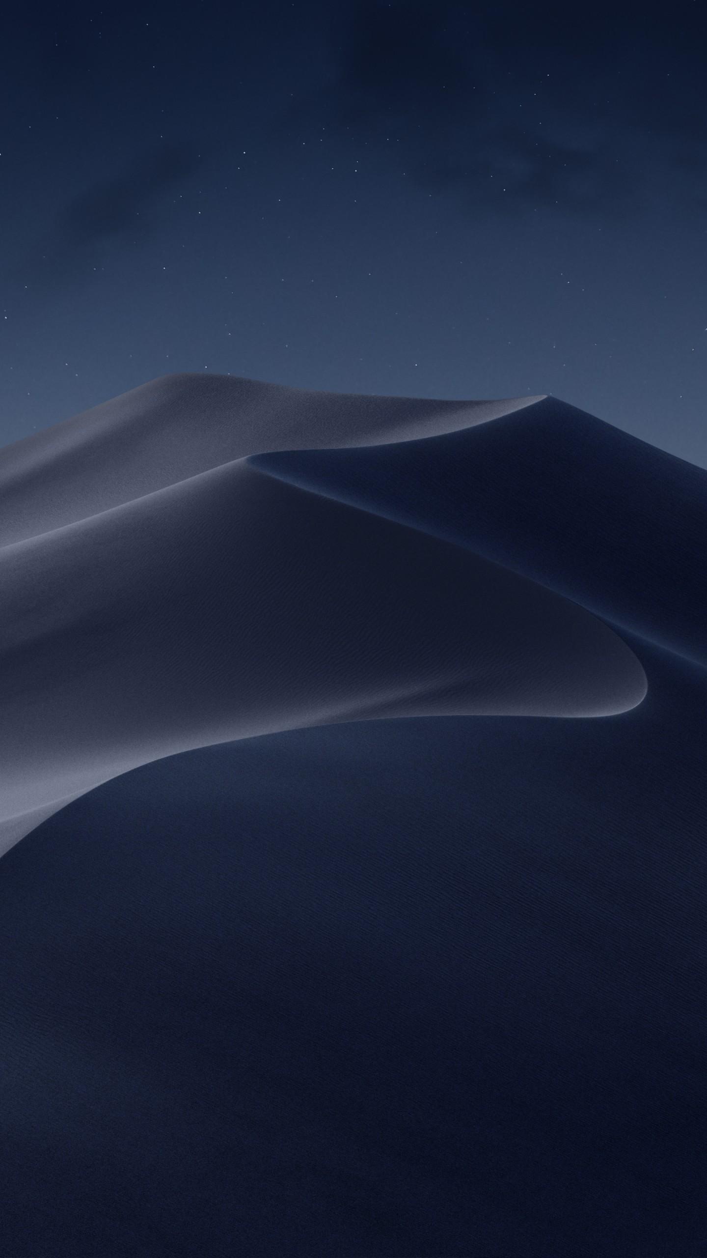 Wallpaper Desert, Dunes, Night, macOS Mojave, Stock, HD, 5K