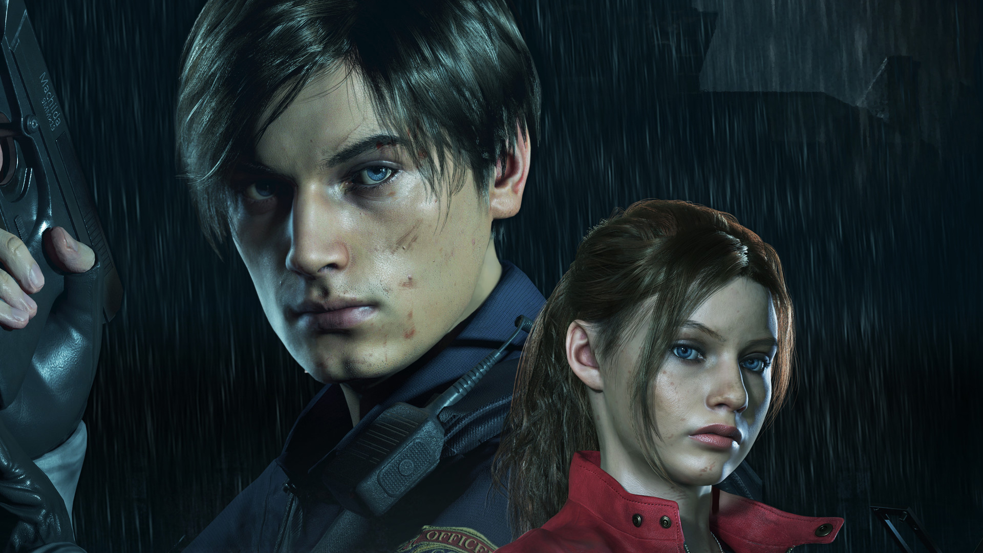 Leon and Claire. Wallpaper from Resident Evil 2