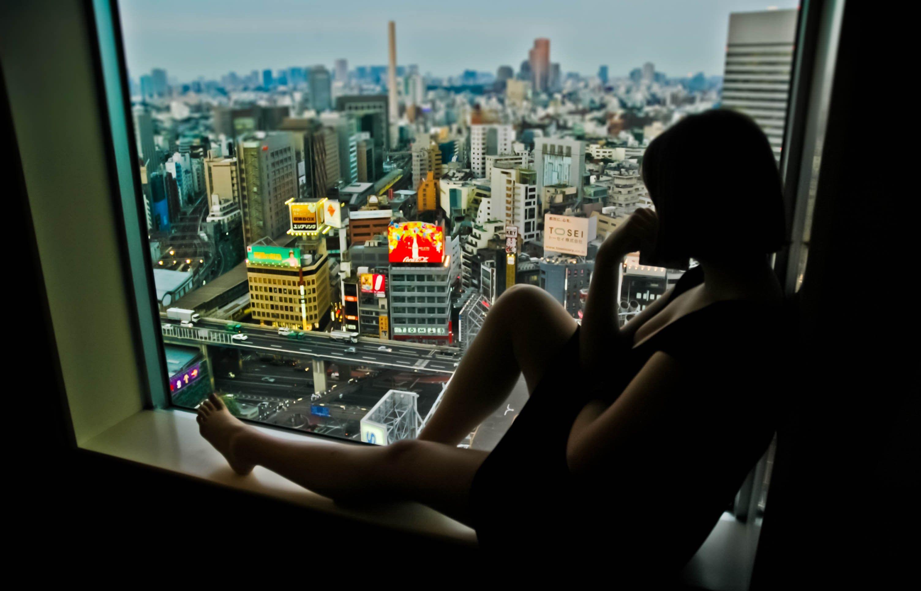 silhouette, #cityscape, #window sill, #Tokyo, #Lost