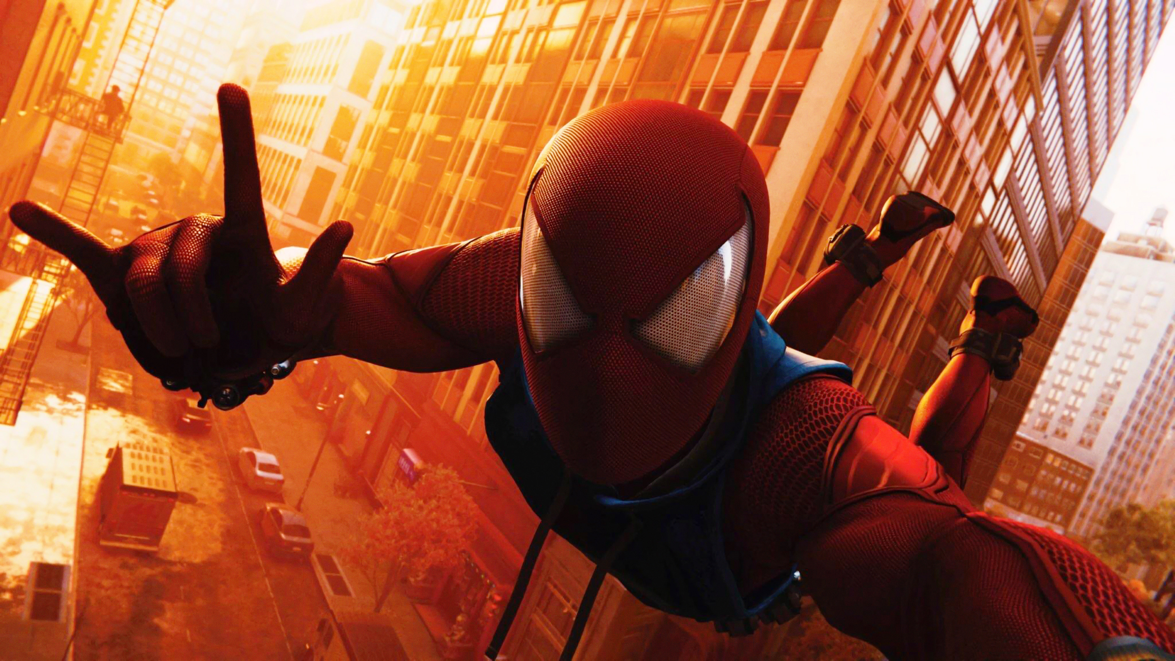Spider Man (PS4) Scarlet Suit Selfie 4k Ultra HD Wallpaper
