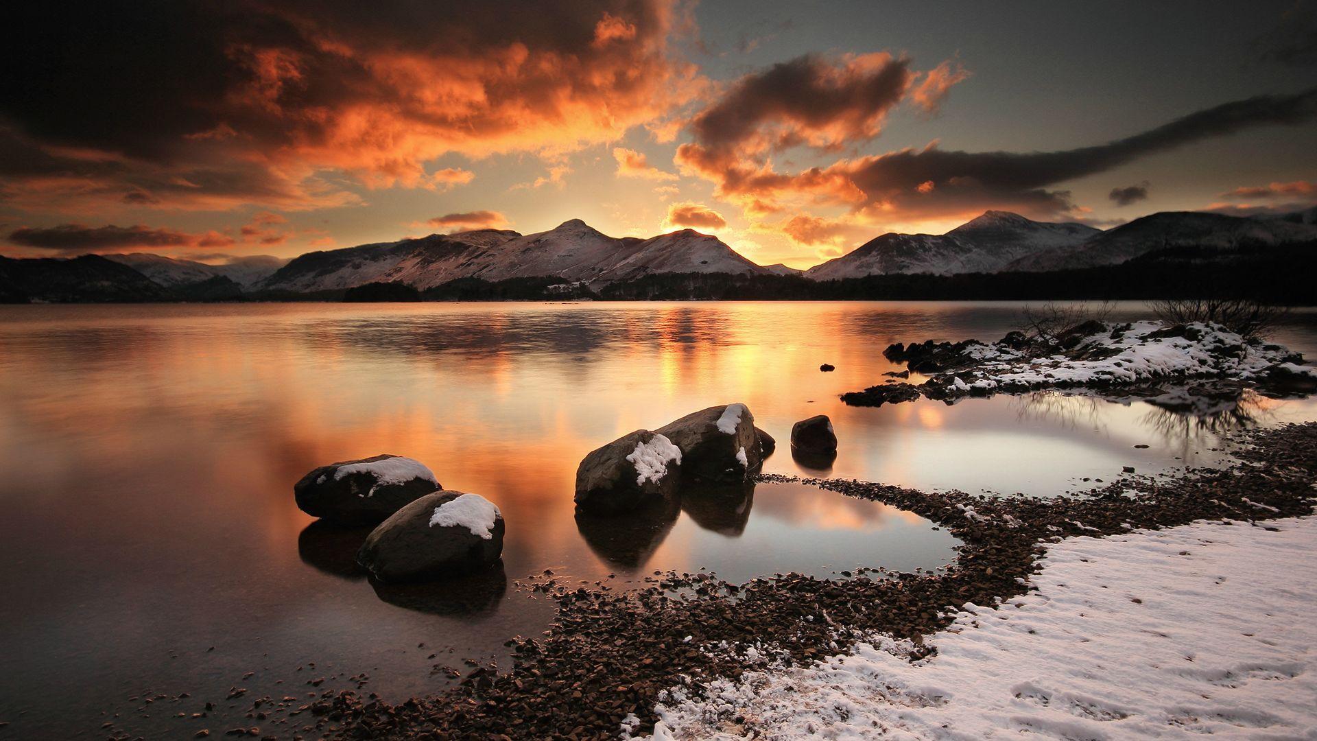 Mountain Lake Sunset HD Wallpaperx1080