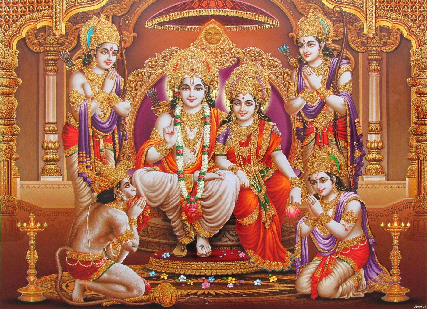Avercart Lord Rama with Sita Ram Darbar Poster 40x30