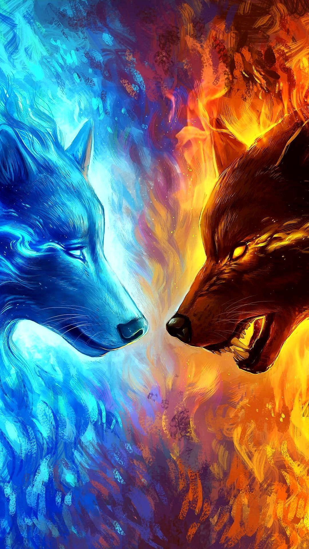 Fire And Ice Wolves Wallpapers - Wallpaper Cave