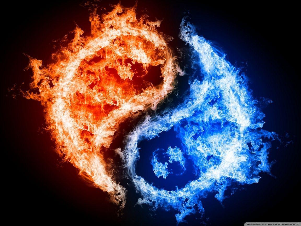 Fire and Ice Fist Wallpaper