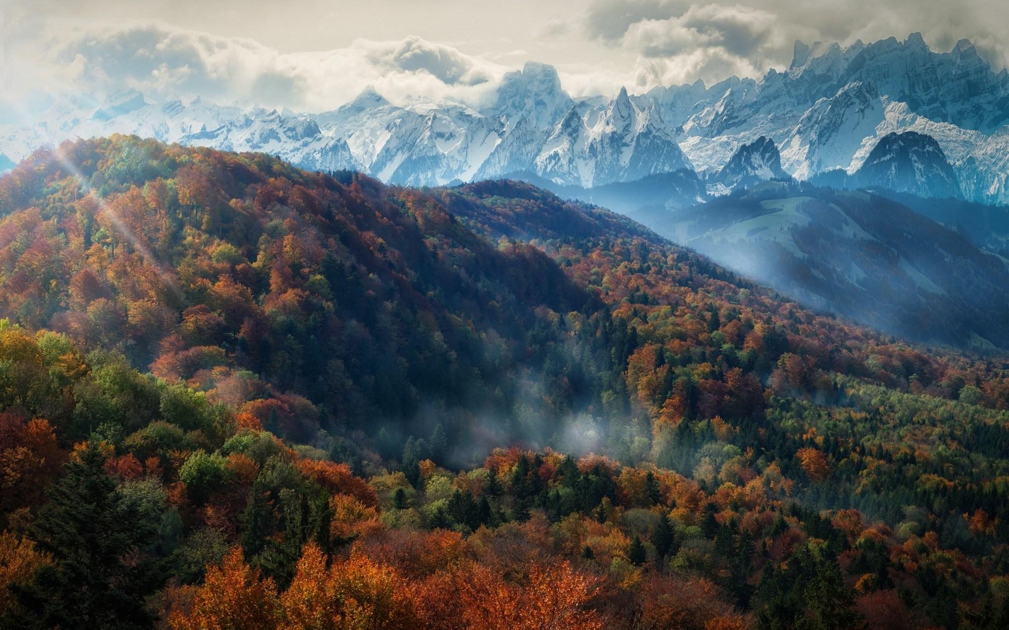 Wallpaper Image Of Mountains In Fall Nature Landscape Alps