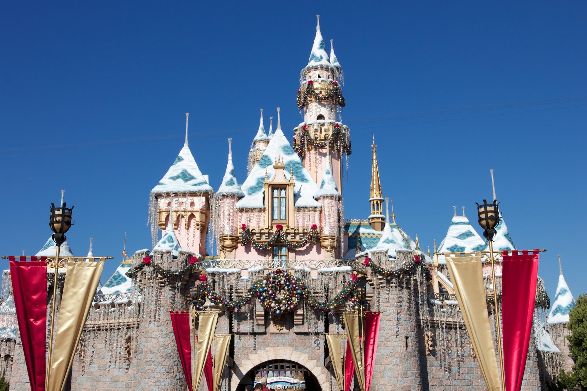 Sleeping Beauty Castle Disneyland California at Christmas