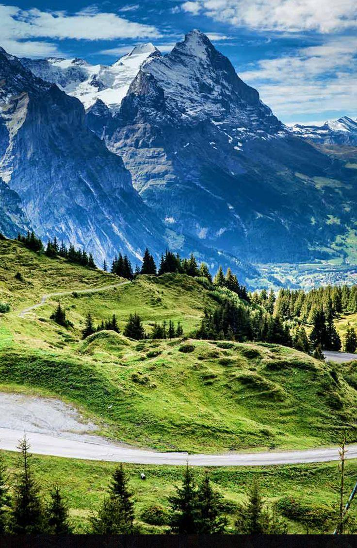 Grosse Scheidegg & Eiger north face Switzerland. Earth