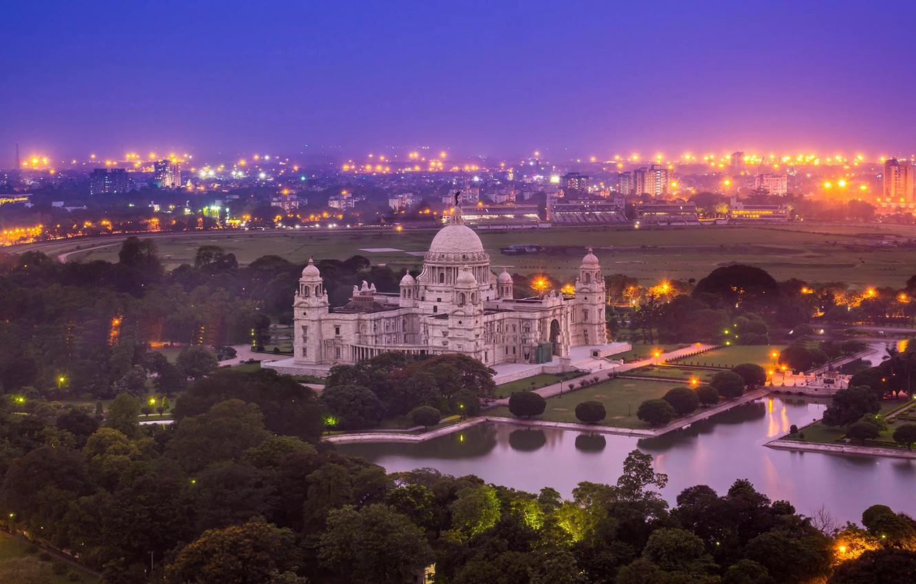 Wallpaper lights, India, West Bengal, Kolkata, Victoria Memorial image for desktop, section город
