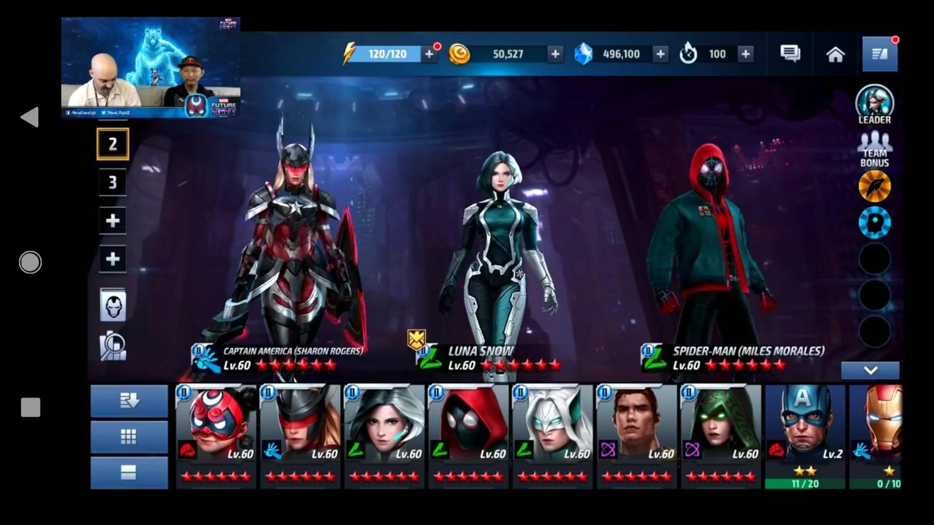 New unis for Sharon Rogers, Luna Snow, and Miles Morales