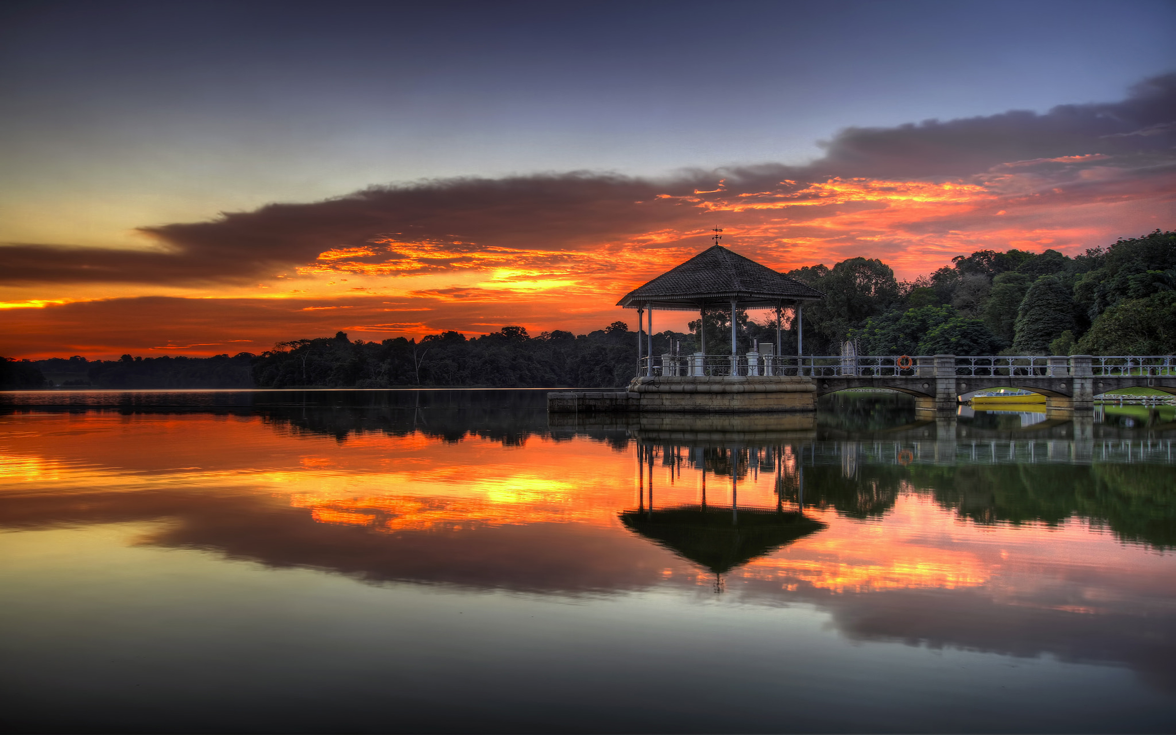 Reflection Of Sunset Lower Peirce Reservoir Lake