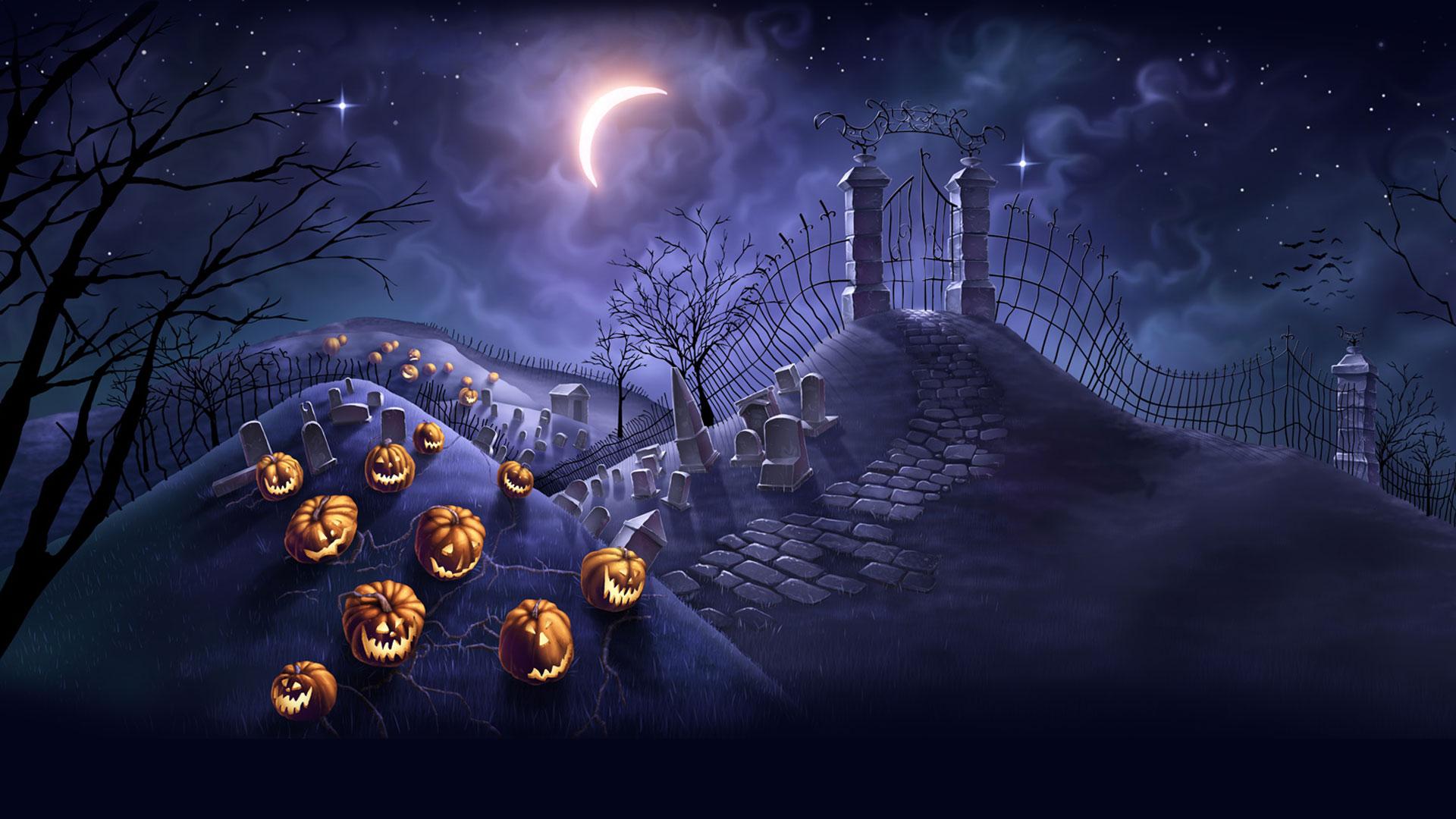 Scary Halloween 2019 Wallpaper HD, Background, Pumpkins, Witches, Bats & Ghosts