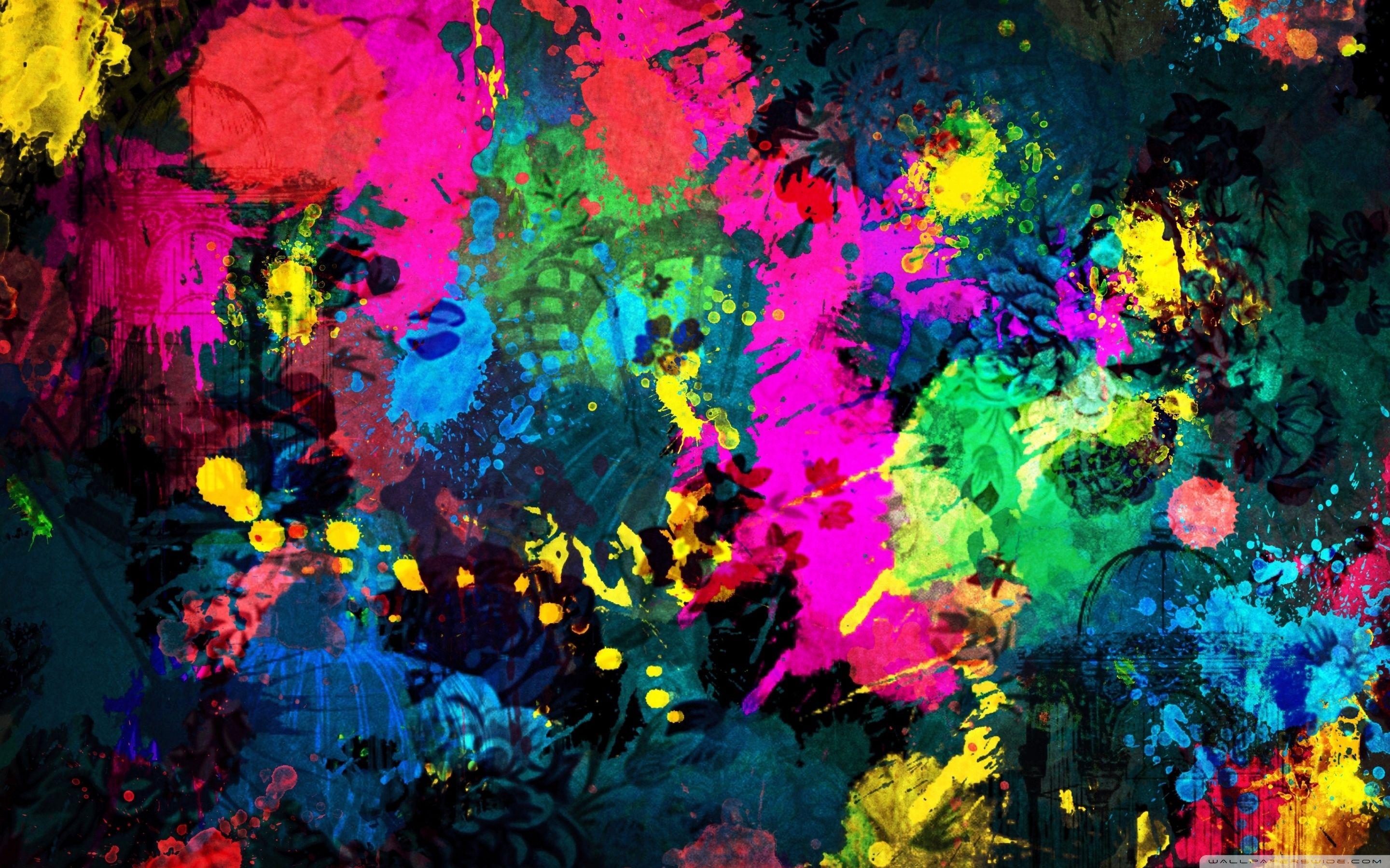 Colorful Paint Splatter Wallpaper at